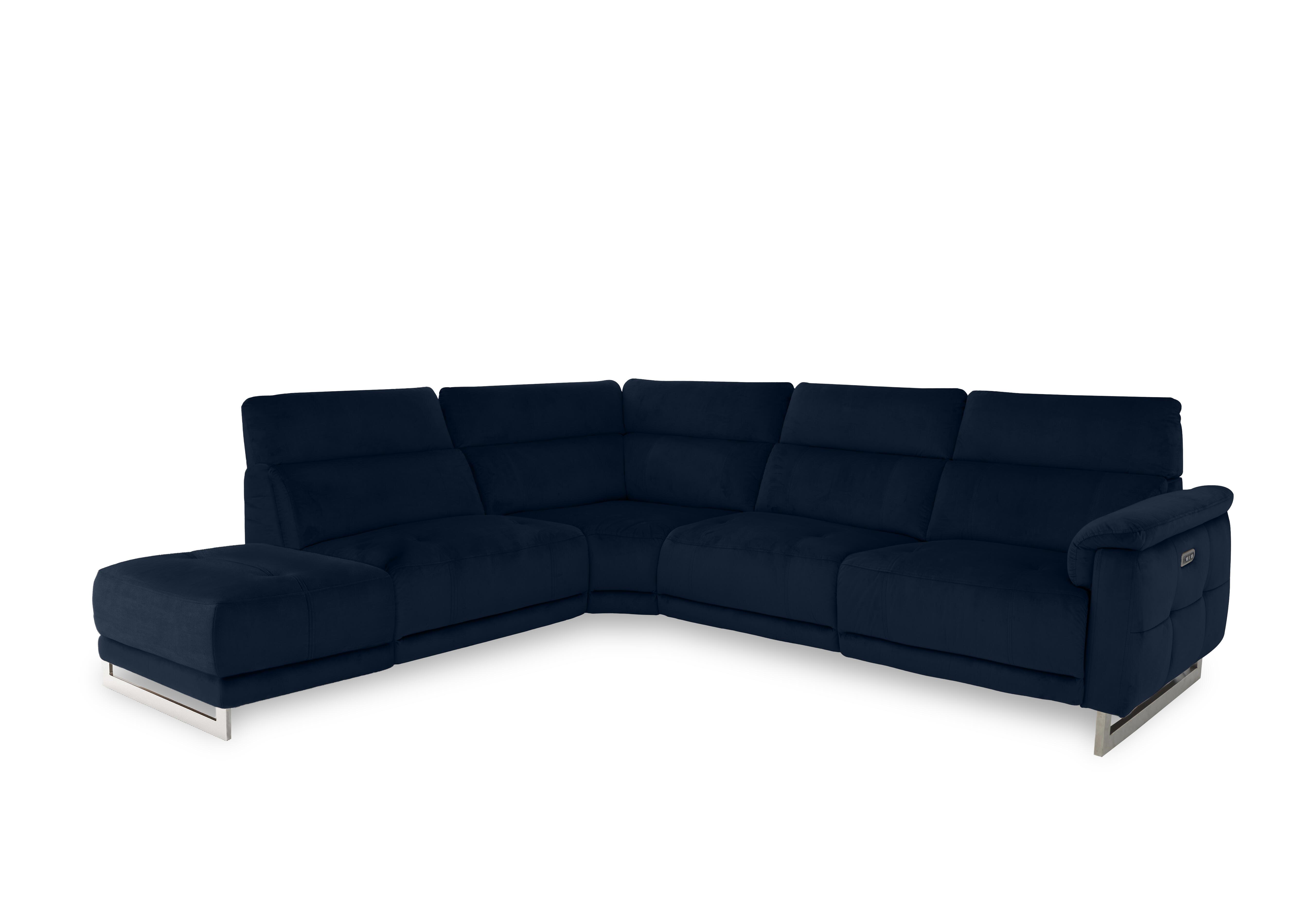 Moet Fabric Power Recliner Chaise End Corner Sofa with Telescopic Headrests in 50495 Opulence Royal on Furniture Village