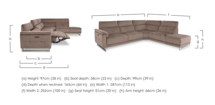 Moet Fabric Power Recliner Chaise End Corner Sofa with Telescopic Headrests in  on Furniture Village