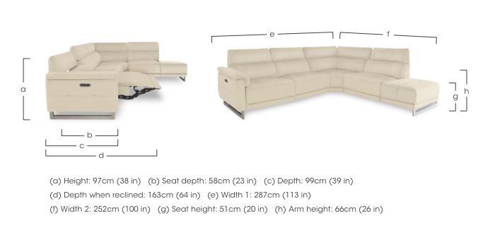 Moet Leather Power Recliner Chaise End Corner Sofa with Telescopic Headrests in  on Furniture Village
