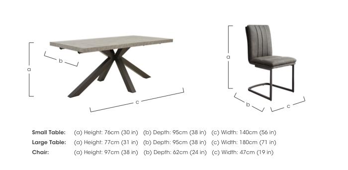 Moon Dining Table with Star Base and 4 Fabric Cantilever Dining Chairs in  on Furniture Village