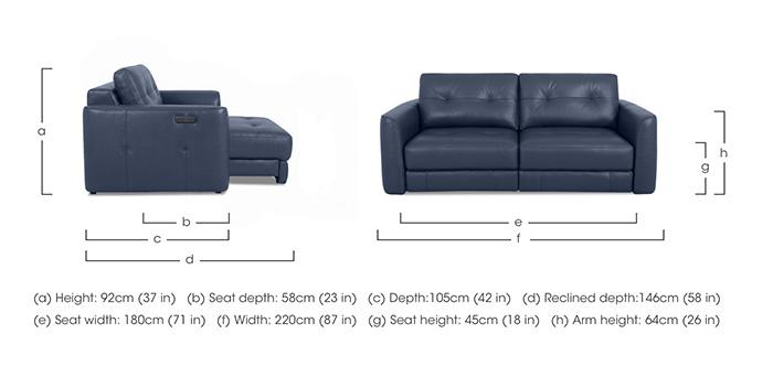 Drift 2.5 Seater Leather Power Glider Sofa in  on Furniture Village