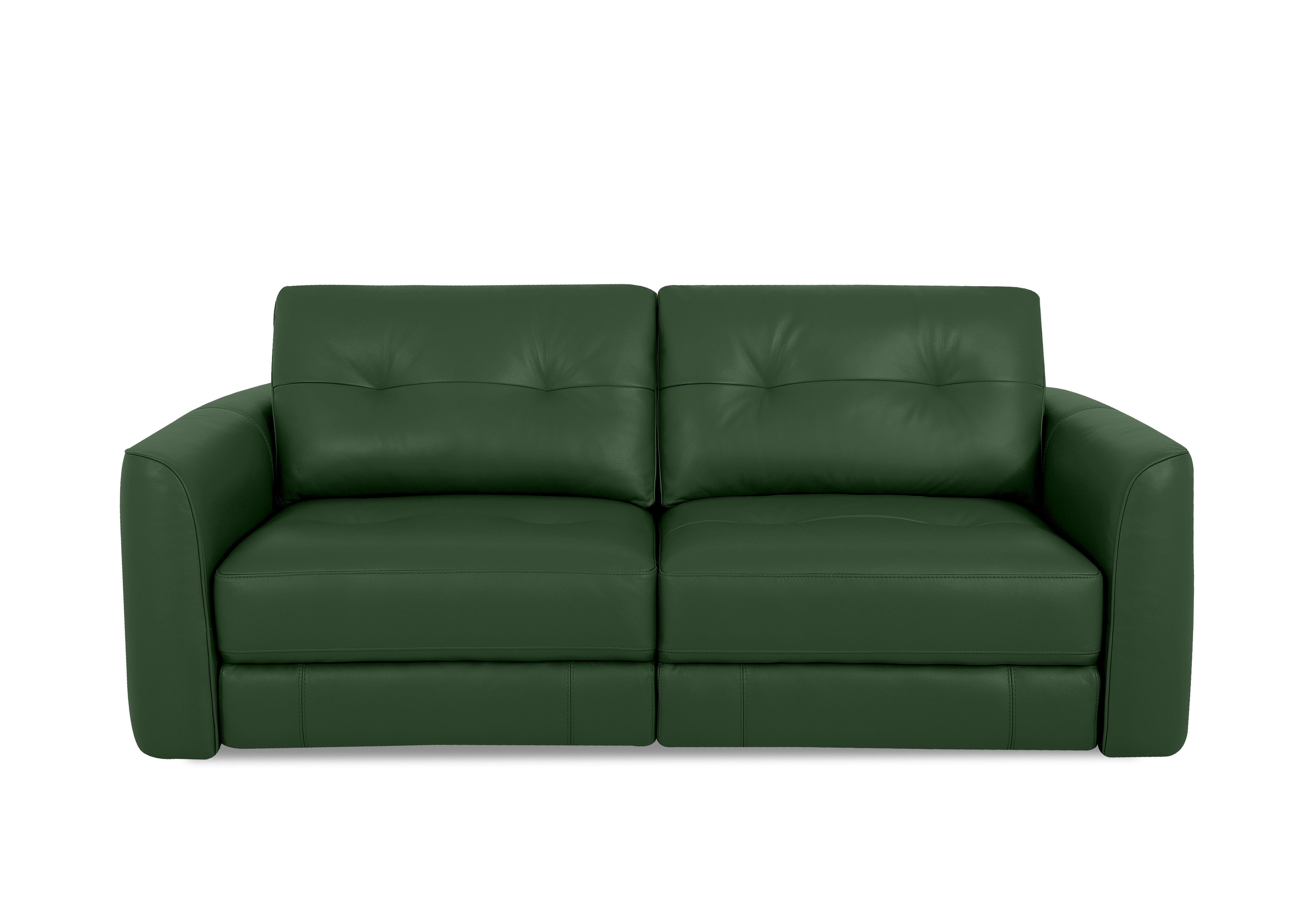 Drift 2.5 Seater Leather Power Glider Sofa in Bv-371e Chive Green on Furniture Village