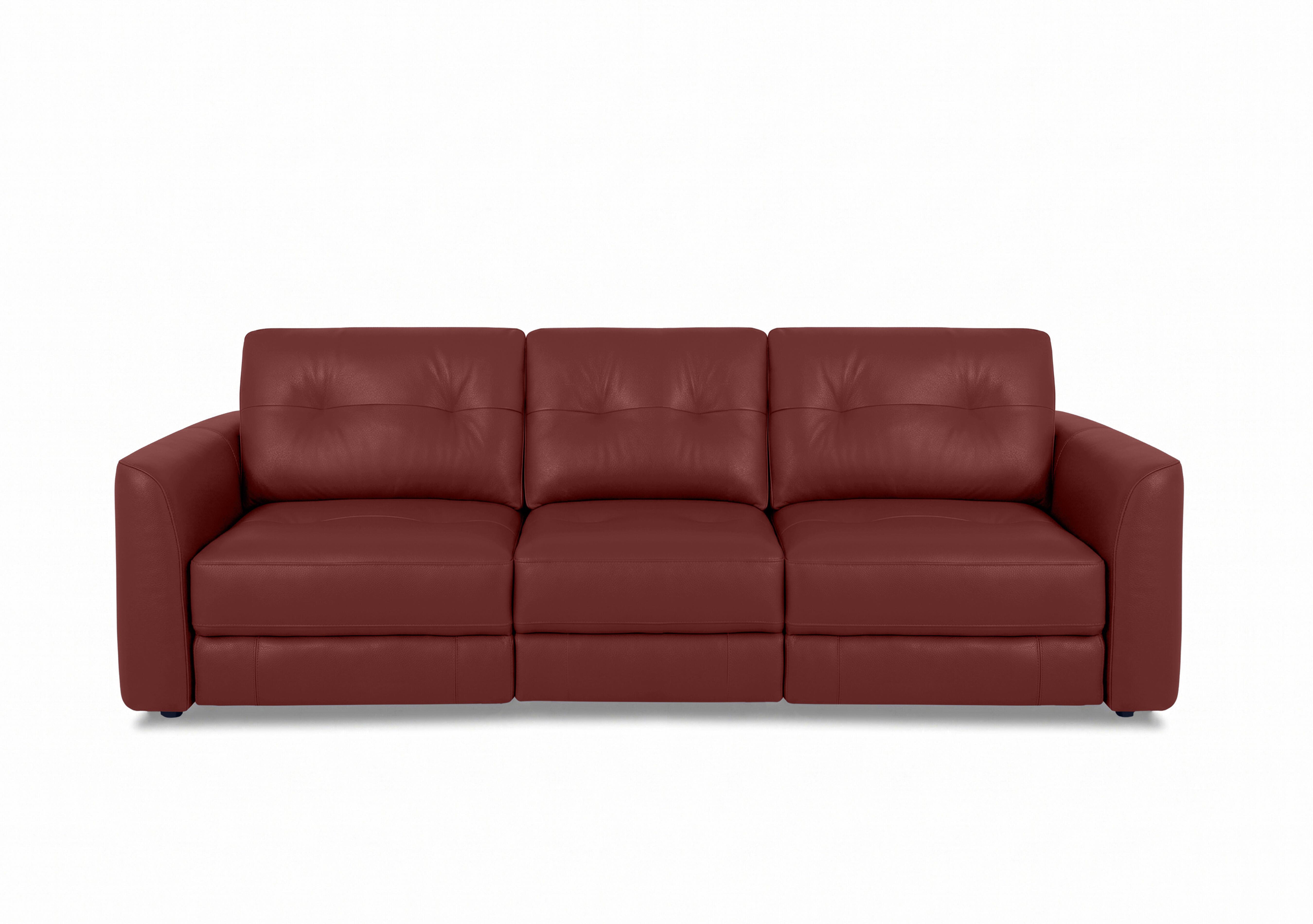 Drift 3 Seater Leather Power Glider Sofa in Bv-035c Deep Red on Furniture Village