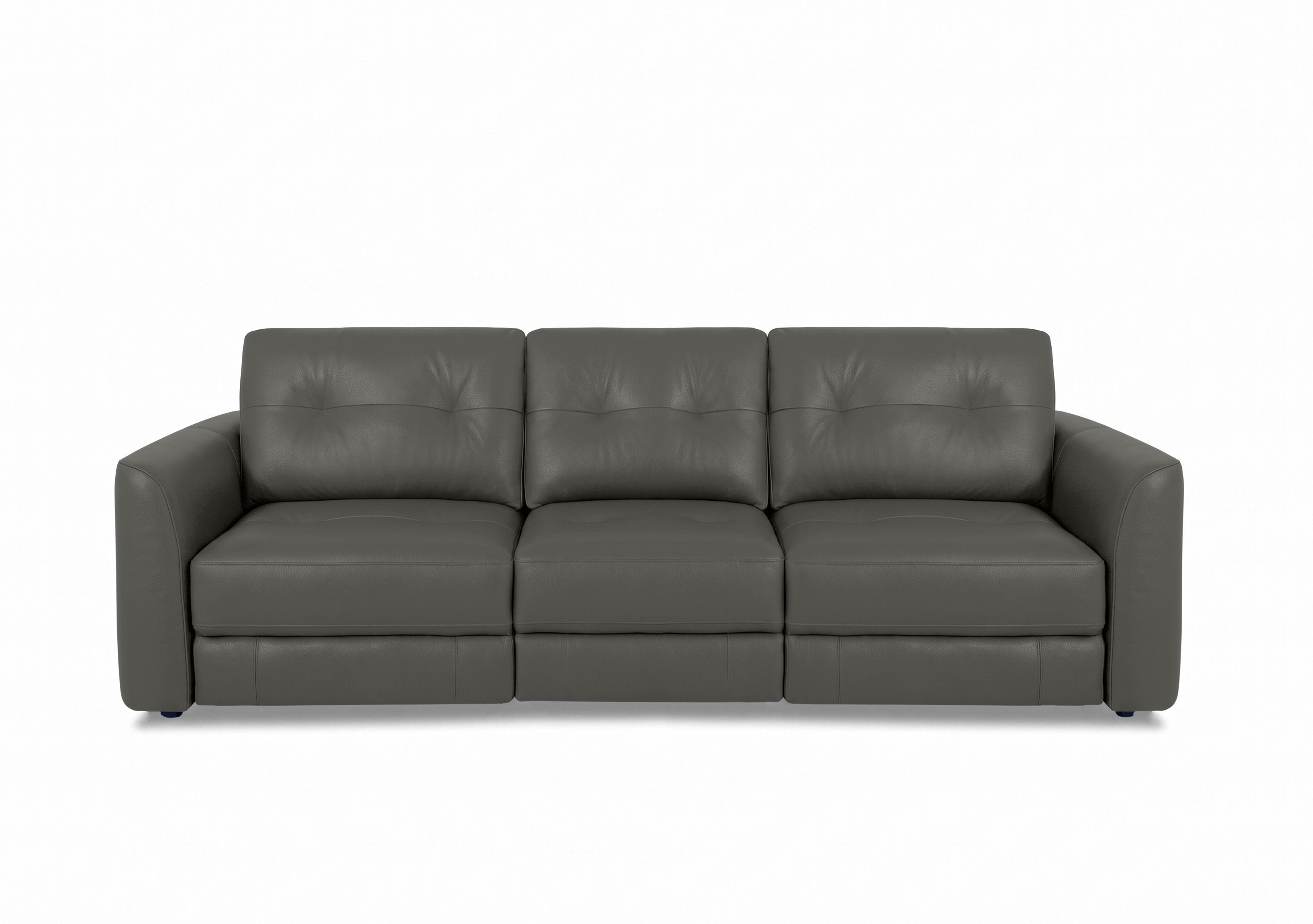 Drift 3 Seater Leather Power Glider Sofa in Bv-088e Charcoal Grey on Furniture Village