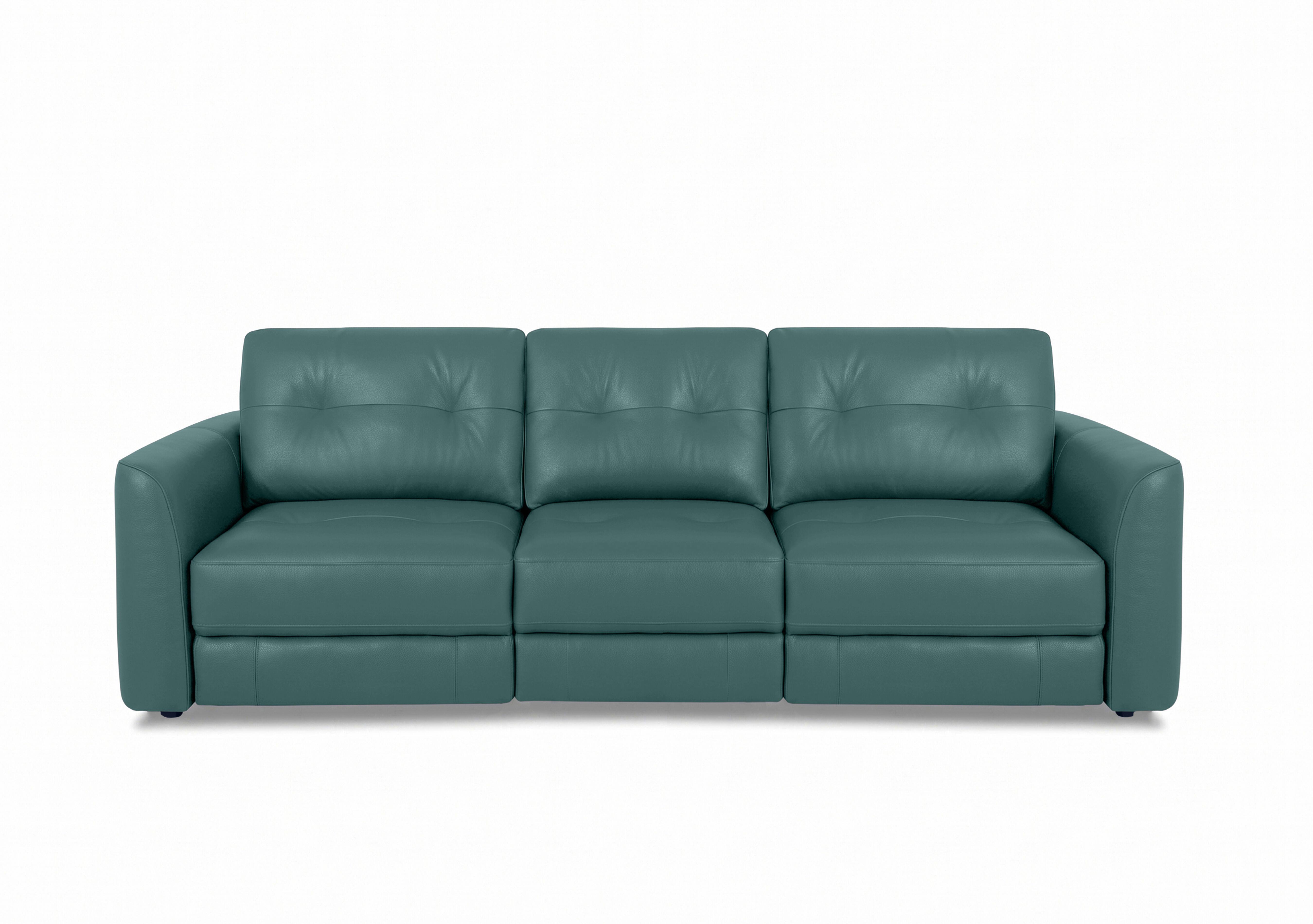 Drift 3 Seater Leather Power Glider Sofa in Bv-301e Lake Green on Furniture Village