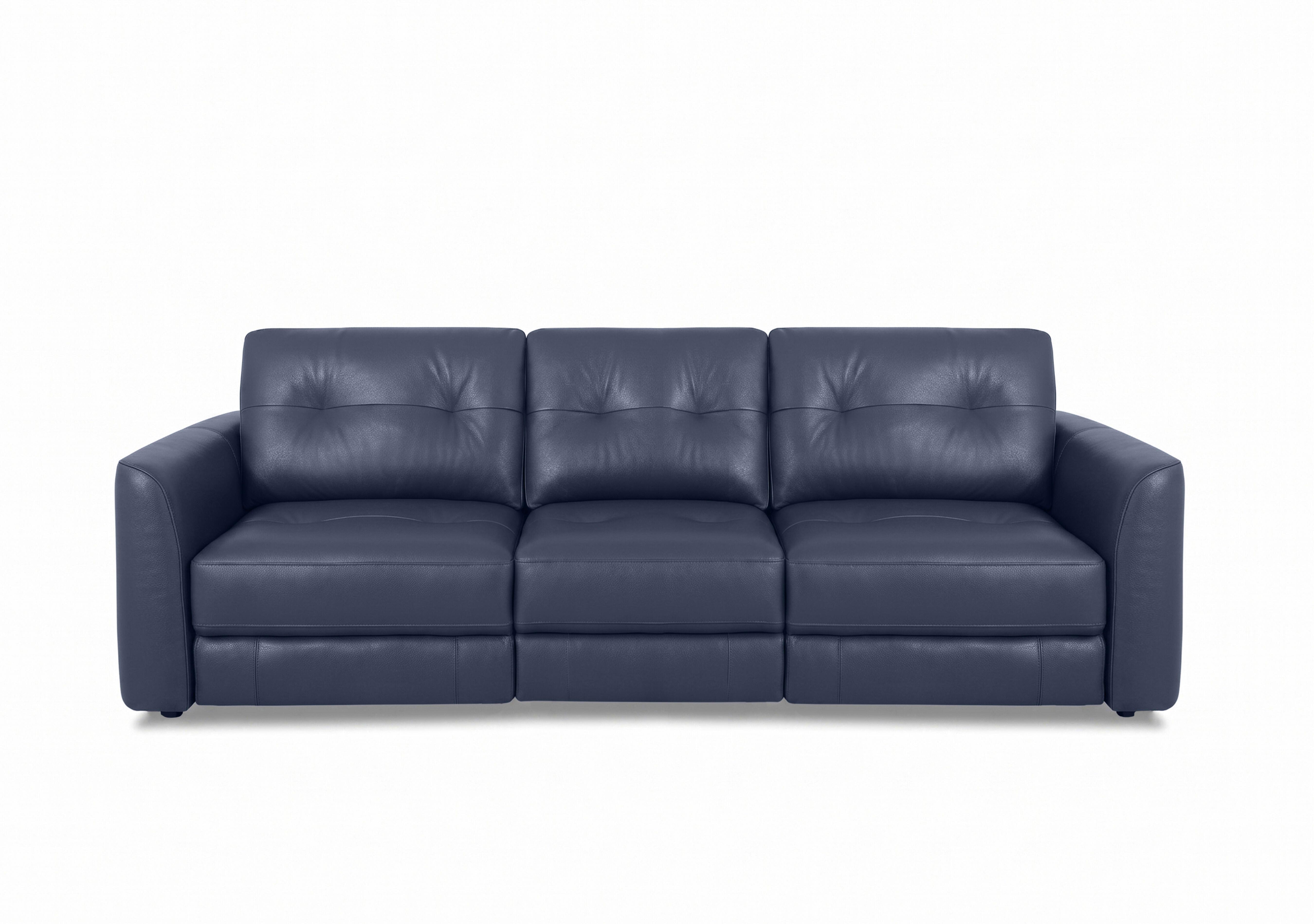 Drift 3 Seater Leather Power Glider Sofa in Bv-313e Ocean Blue on Furniture Village