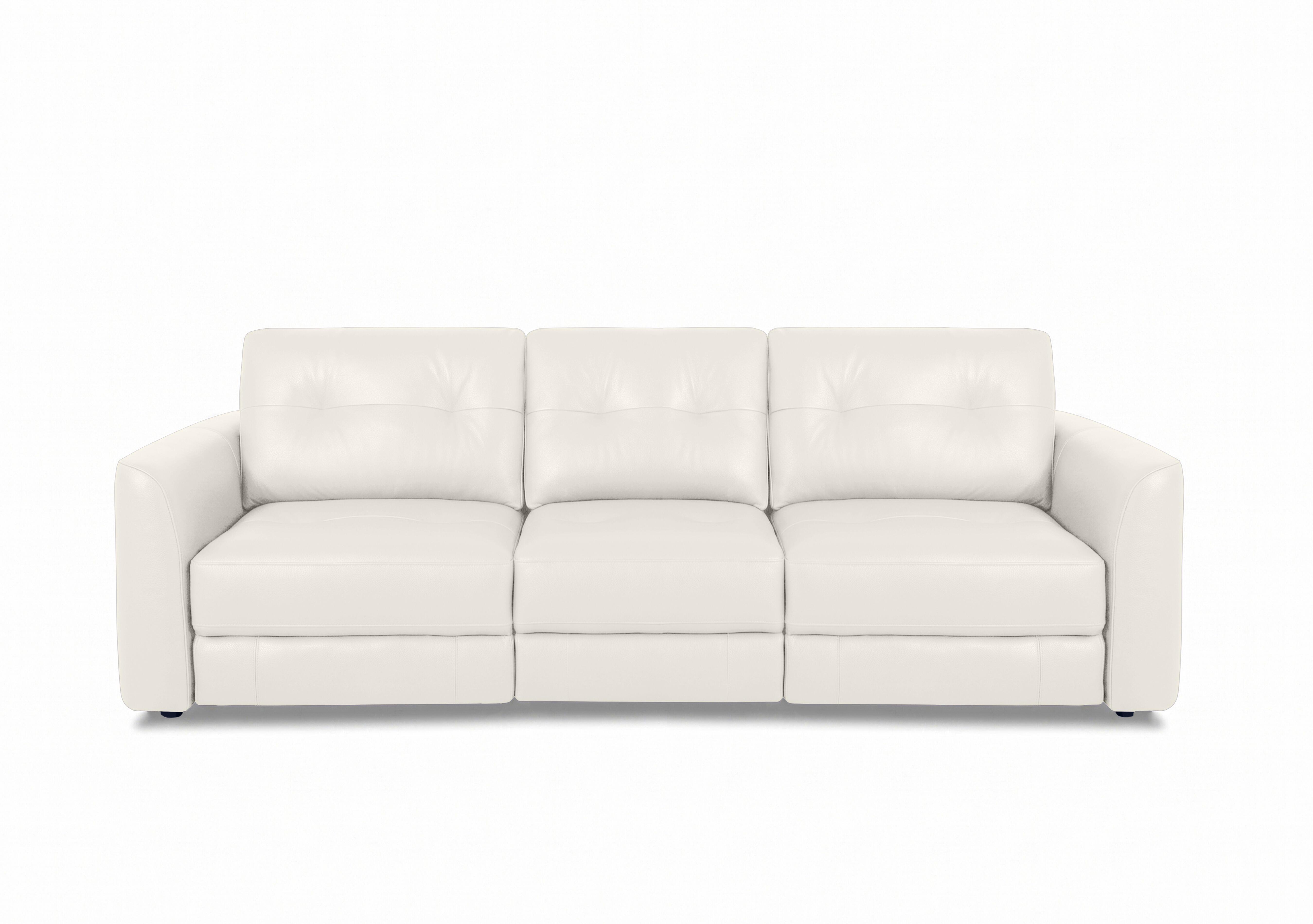 Drift 3 Seater Leather Power Glider Sofa in Bv-744d Star White on Furniture Village