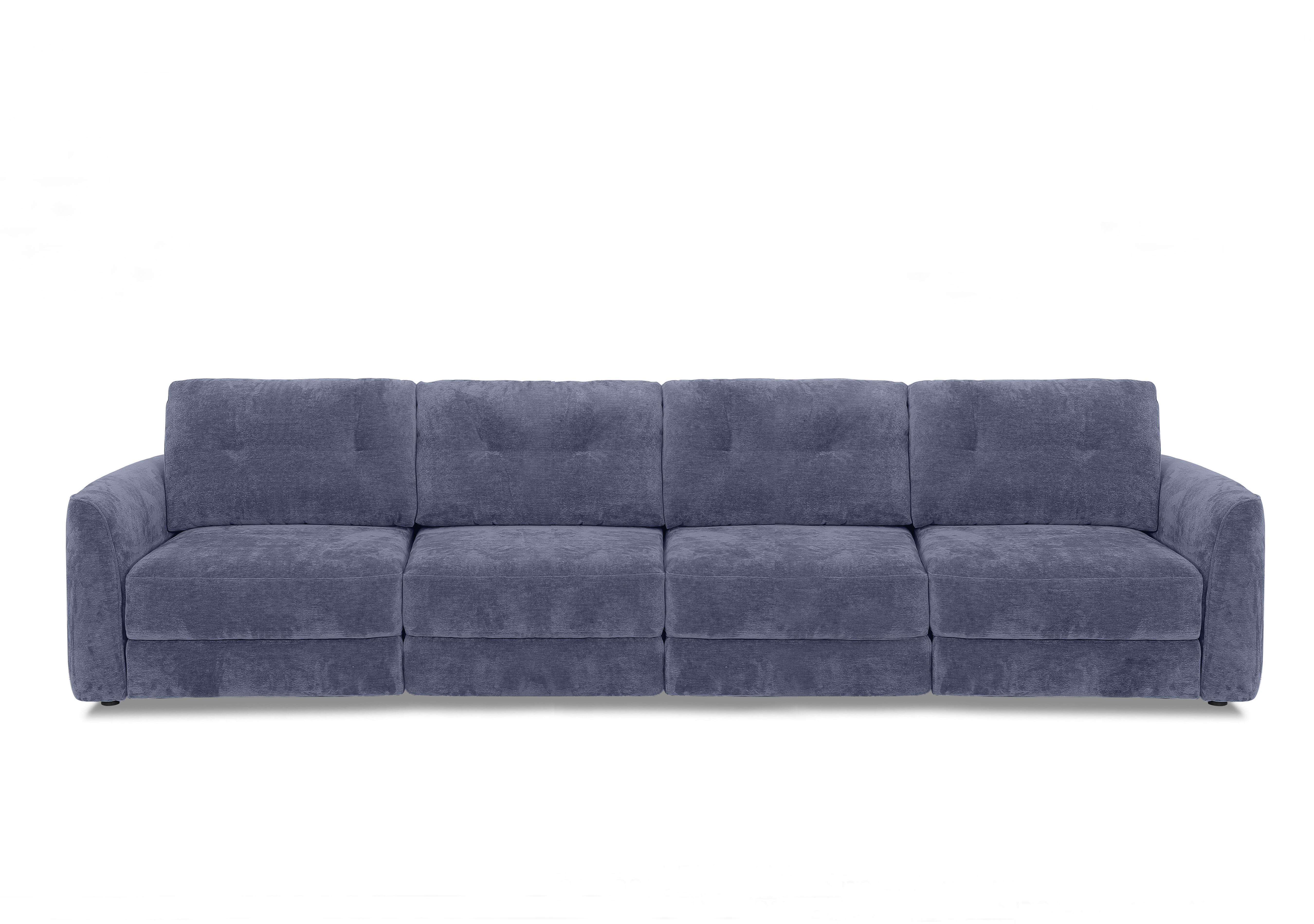Drift 4 Seater Fabric Power Glider Sofa in Fab-Dab-R18 Silverish Blue on Furniture Village
