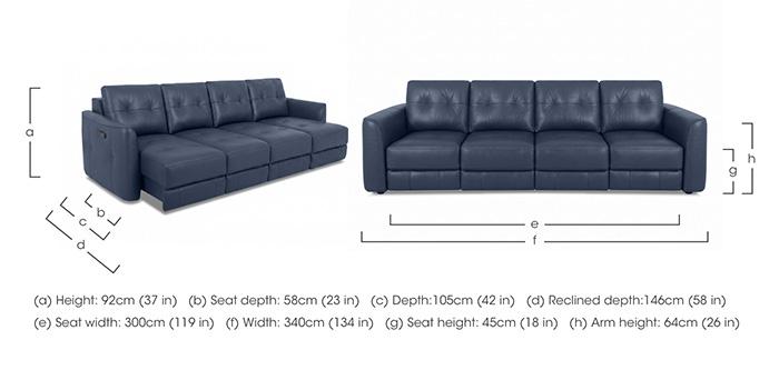 Drift 4 Seater Leather Power Glider Sofa in  on Furniture Village