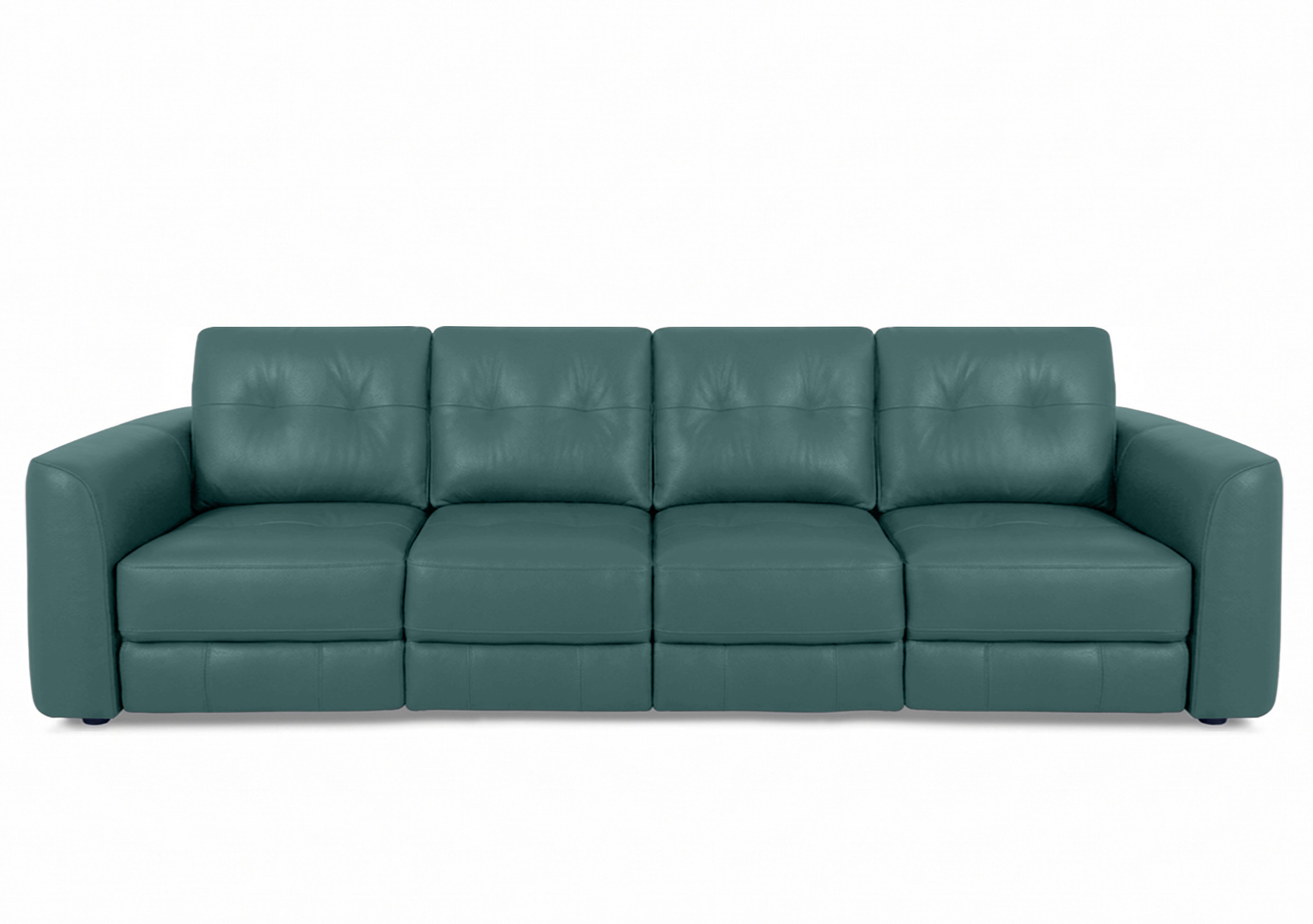 Drift 4 Seater Leather Power Glider Sofa in Bv-301e Lake Green on Furniture Village