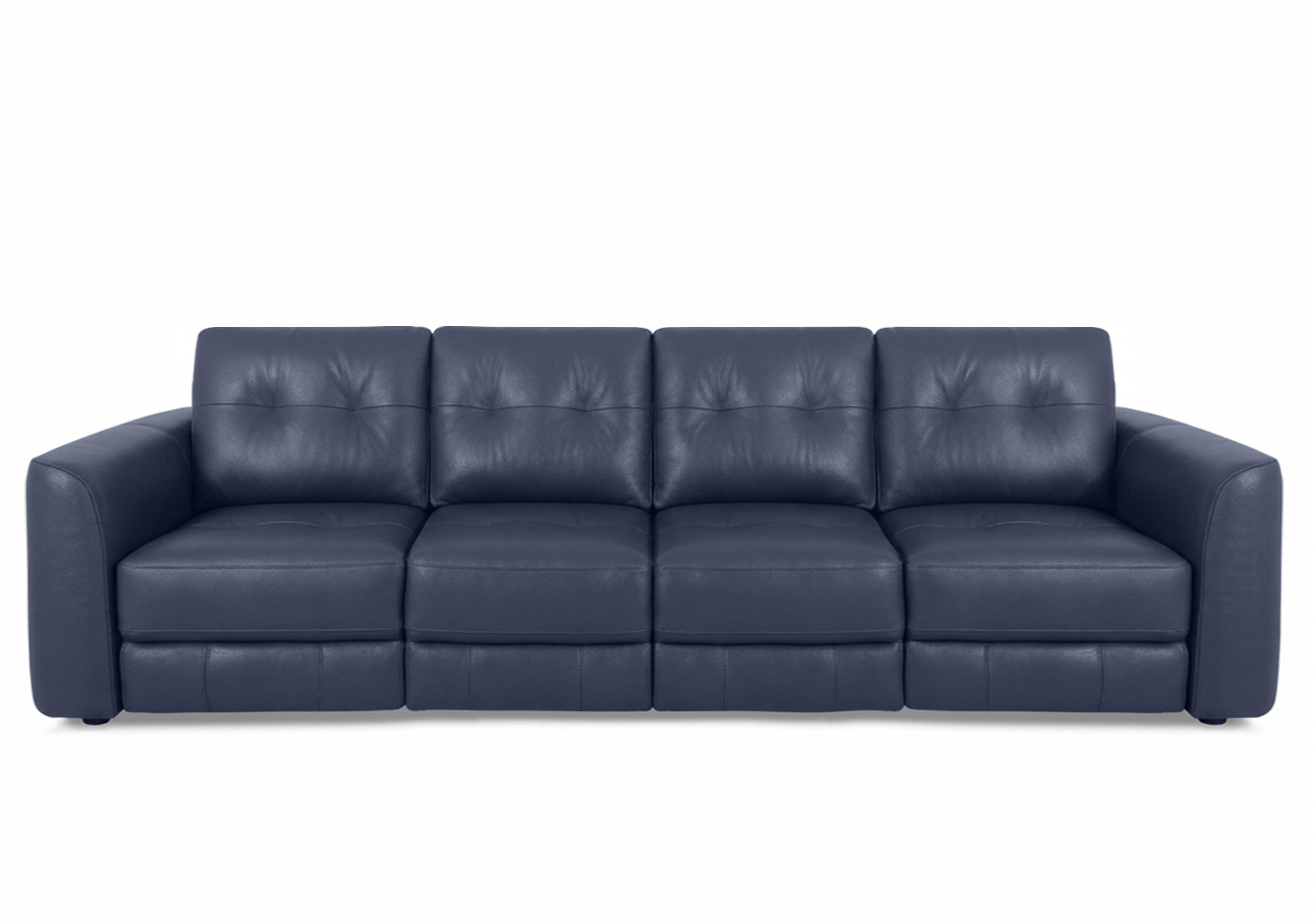 Drift 4 Seater Leather Power Glider Sofa in Bv-313e Ocean Blue on Furniture Village