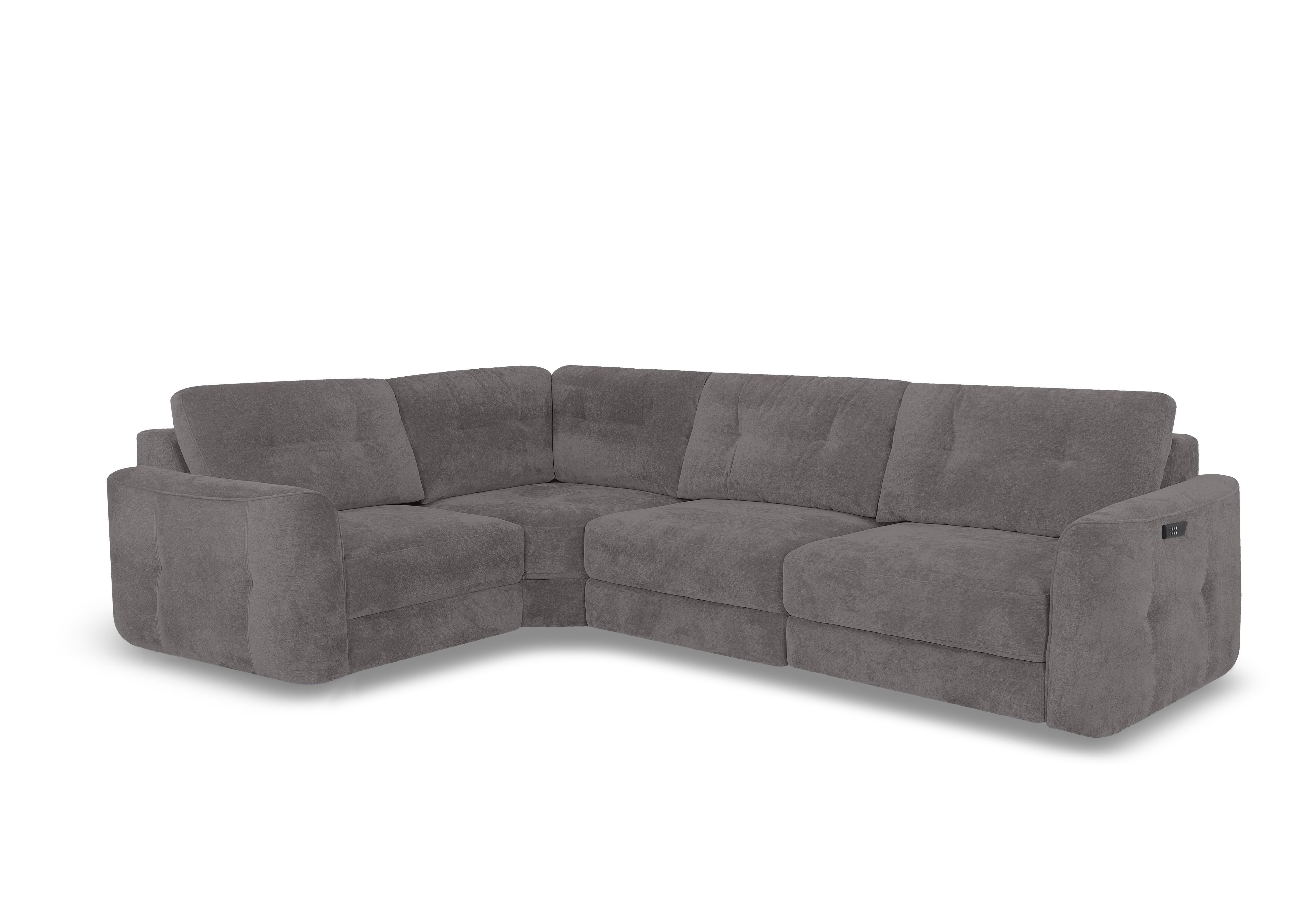 Drift Small Fabric Power Glider Corner Sofa in Fab-Dab-R02 Steel Grey on Furniture Village