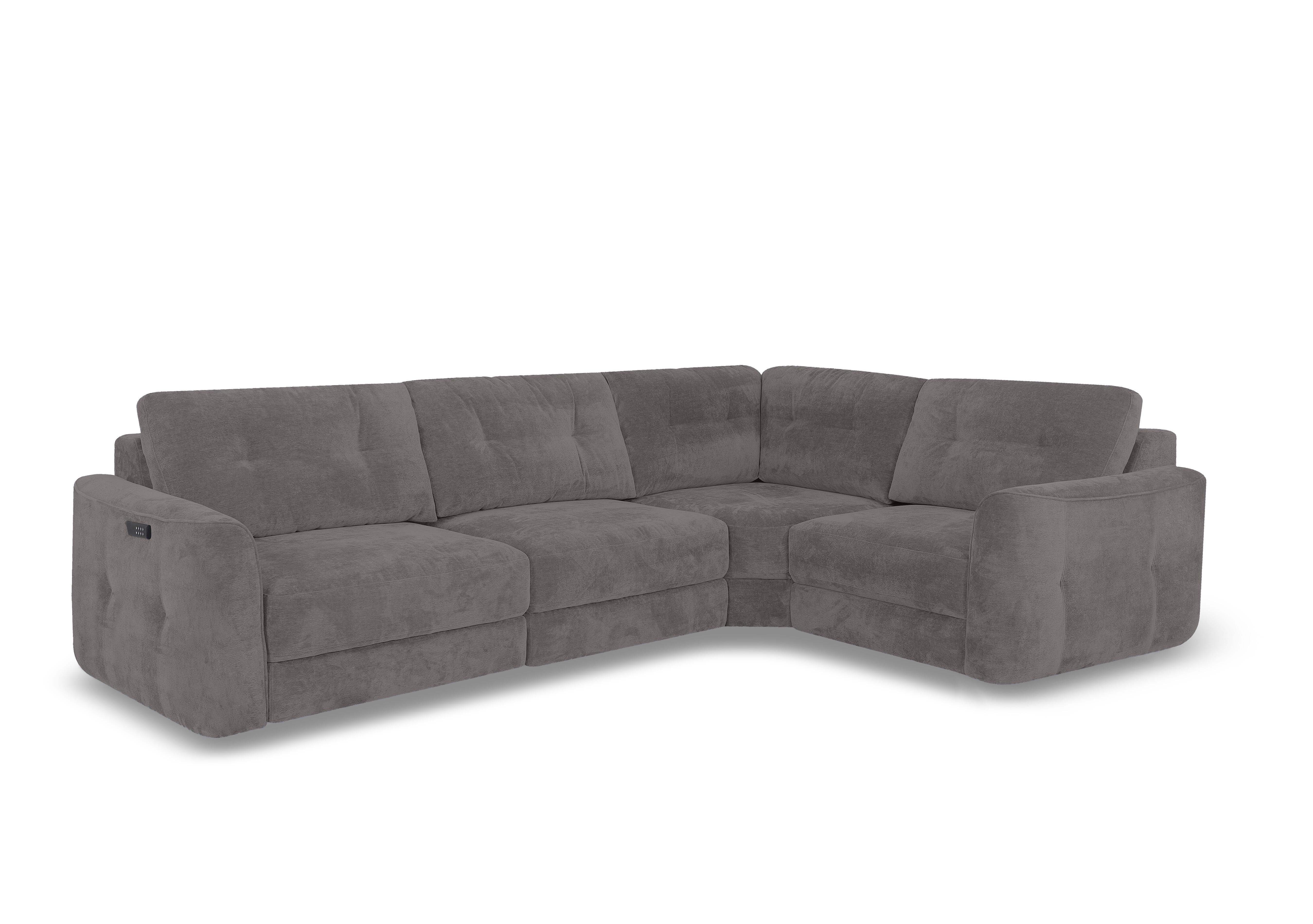 Drift Small Fabric Power Glider Corner Sofa in Fab-Dab-R02 Steel Grey on Furniture Village