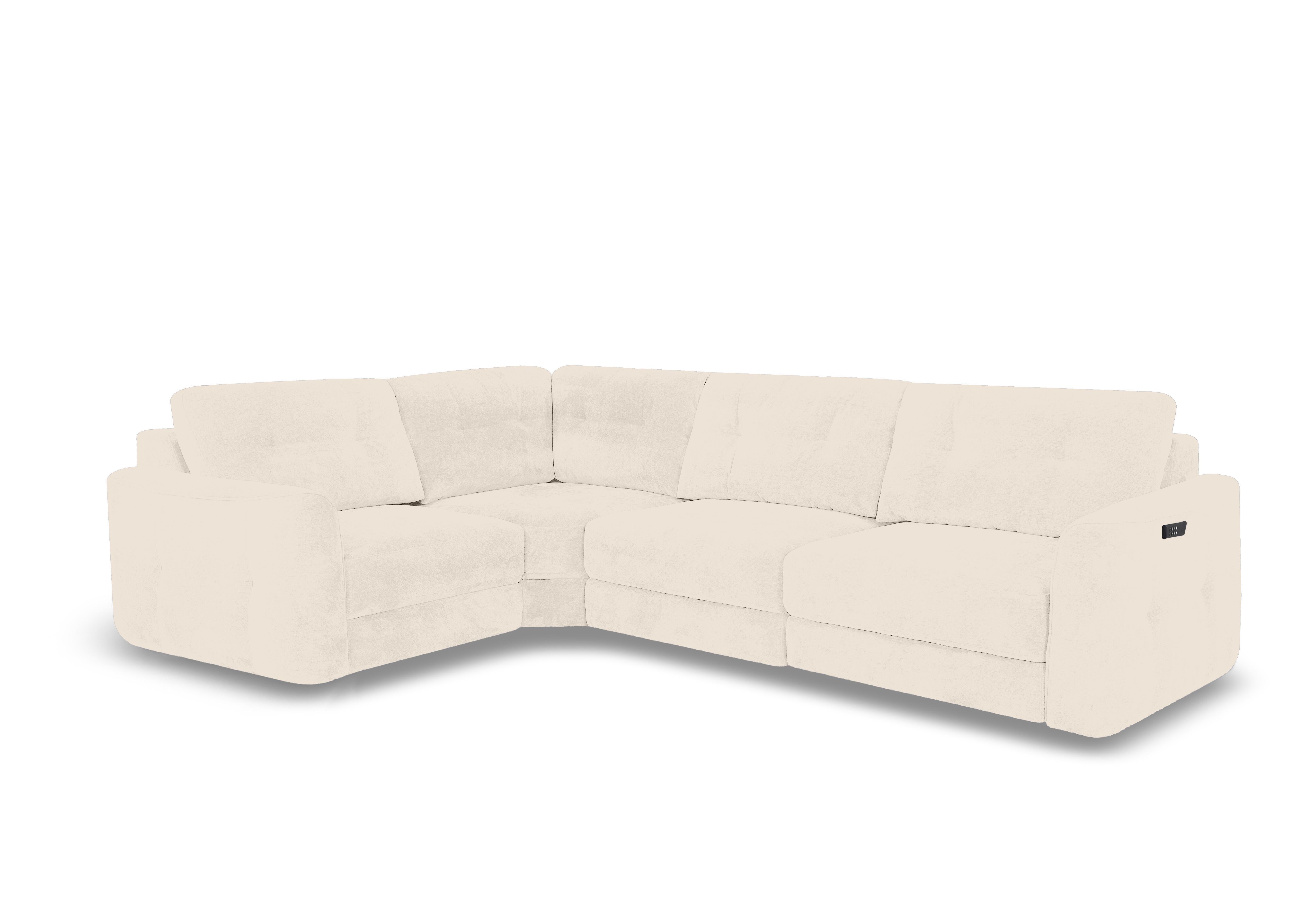 Drift Small Fabric Power Glider Corner Sofa in Fab-Dab-R05 Cream on Furniture Village