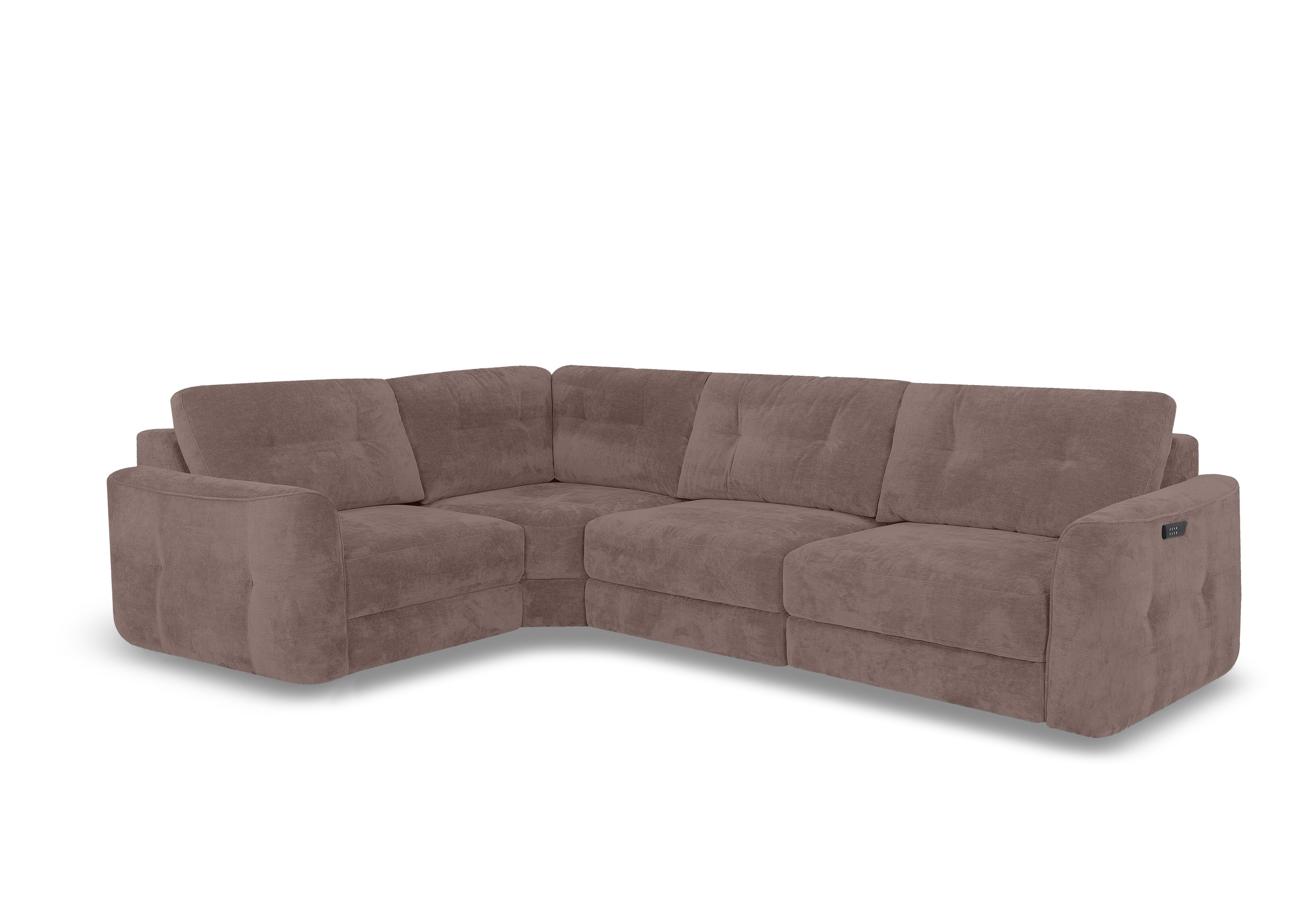 Drift Small Fabric Power Glider Corner Sofa in Fab-Dab-R08 Brown on Furniture Village