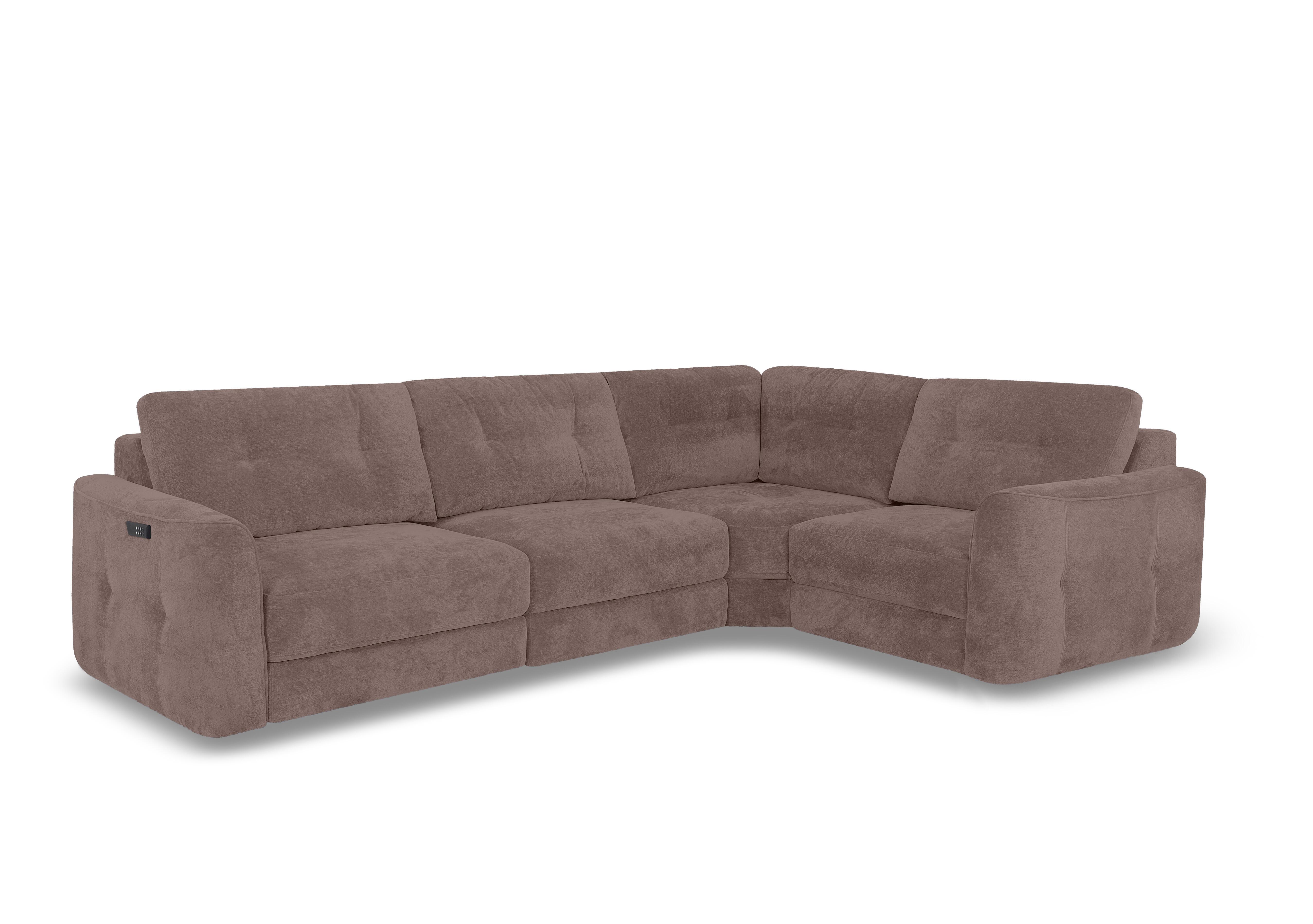 Drift Small Fabric Power Glider Corner Sofa in Fab-Dab-R08 Brown on Furniture Village