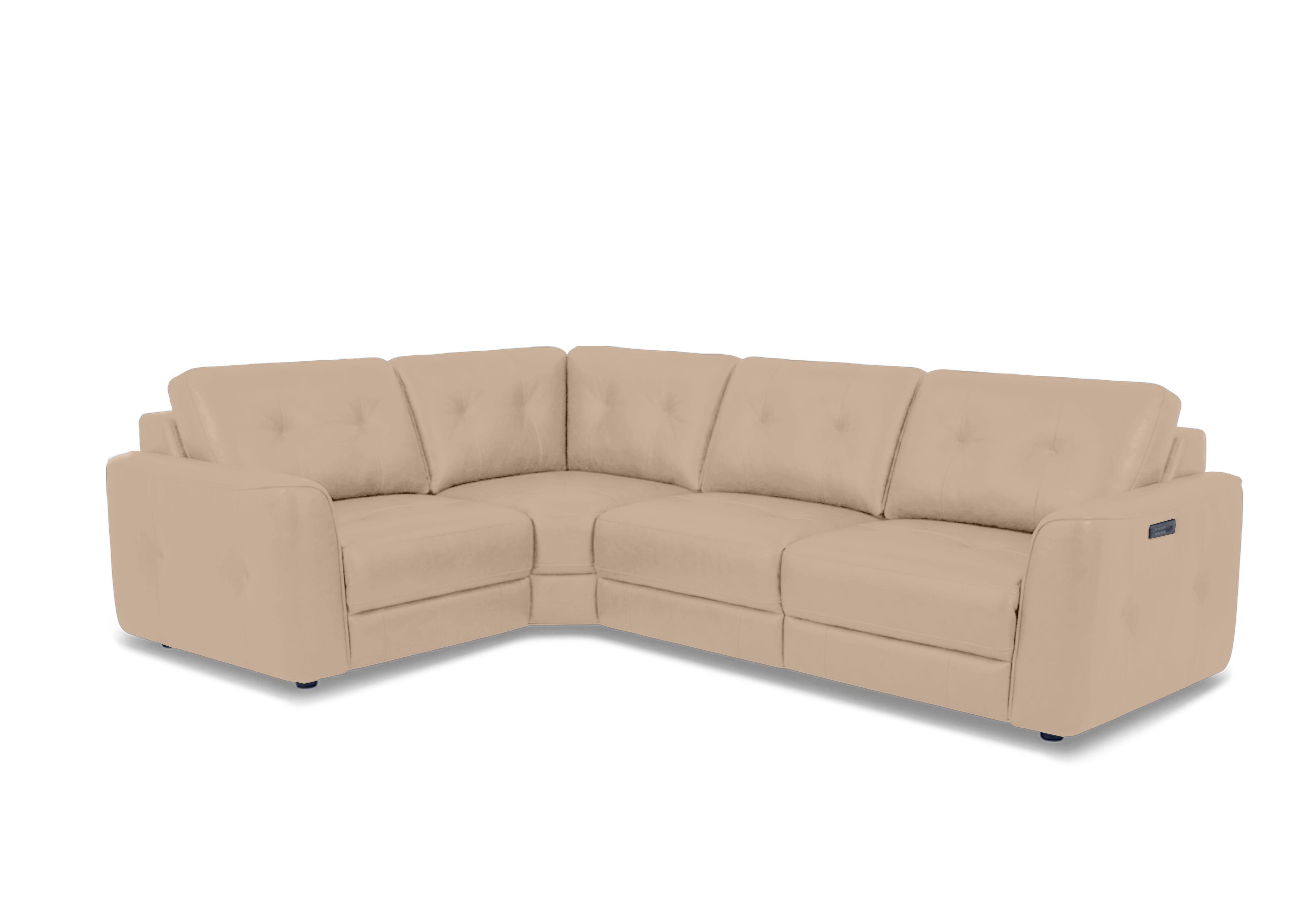 Drift Small Leather Power Glider Corner Sofa in Bv-039c Pebble on Furniture Village
