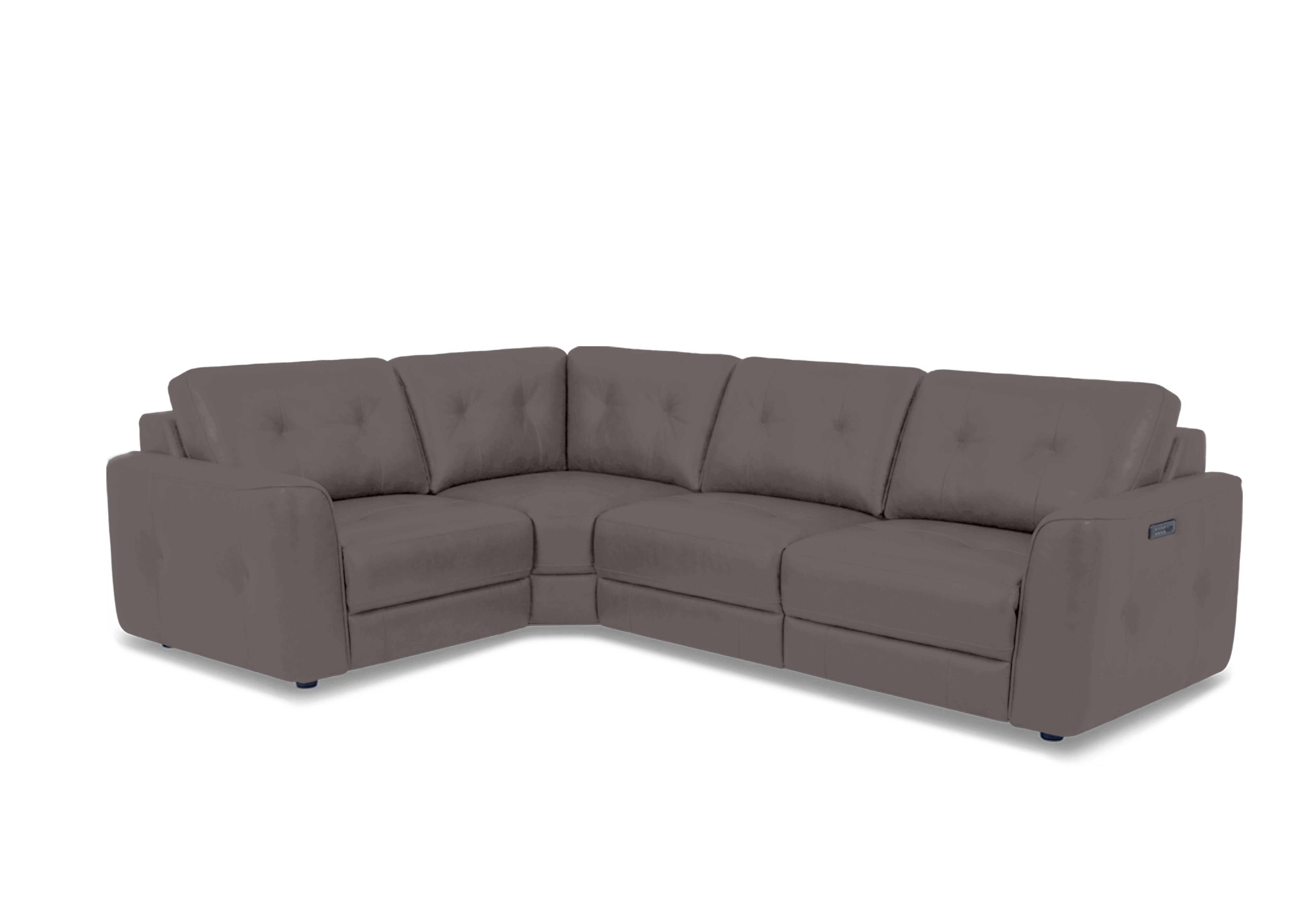 Drift Small Leather Power Glider Corner Sofa in Bv-042e Elephant on Furniture Village