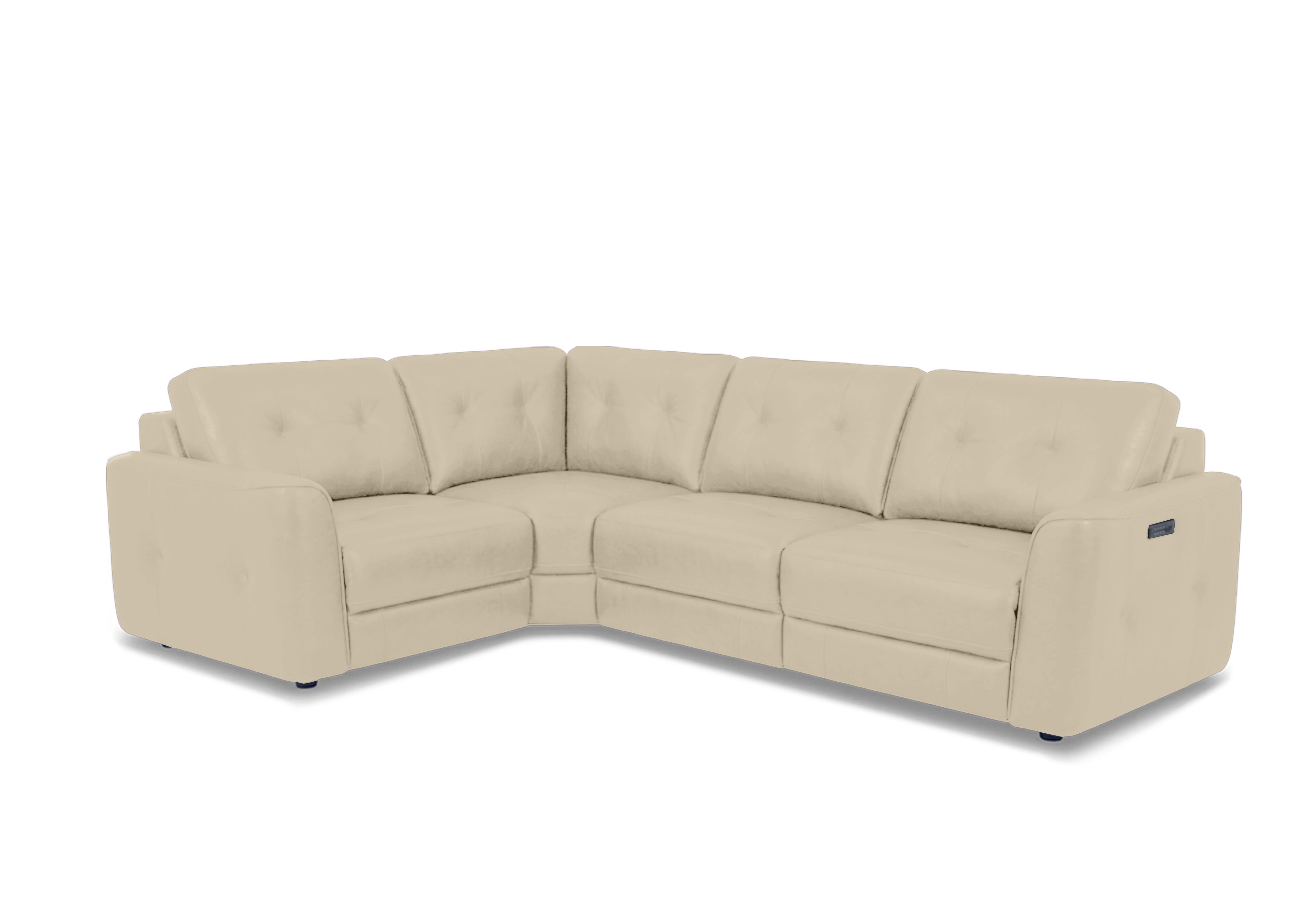 Drift Small Leather Power Glider Corner Sofa in Bv-862c Bisque on Furniture Village