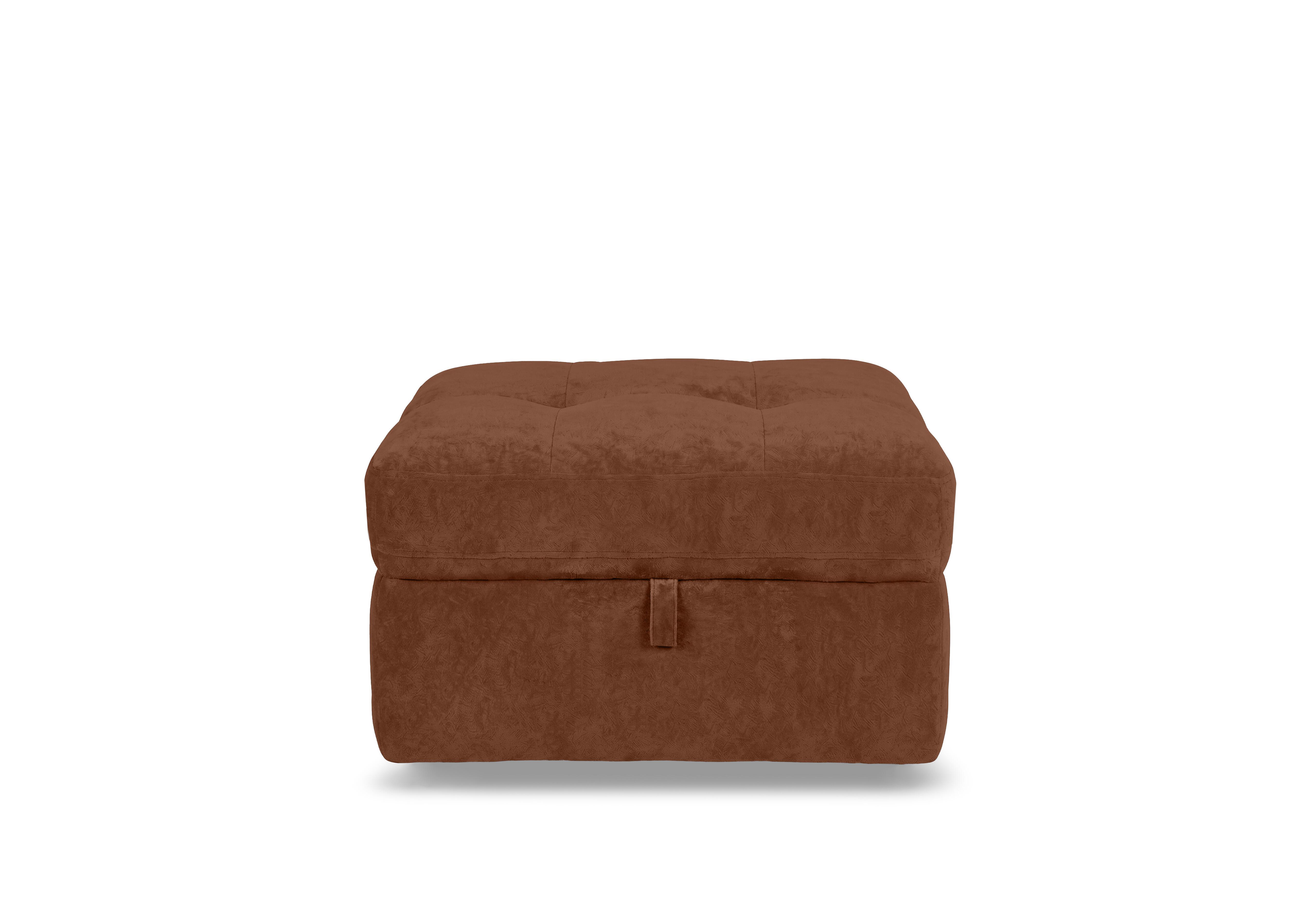 Drift Fabric Storage Footstool in Fab-Dab-R13 Rust on Furniture Village