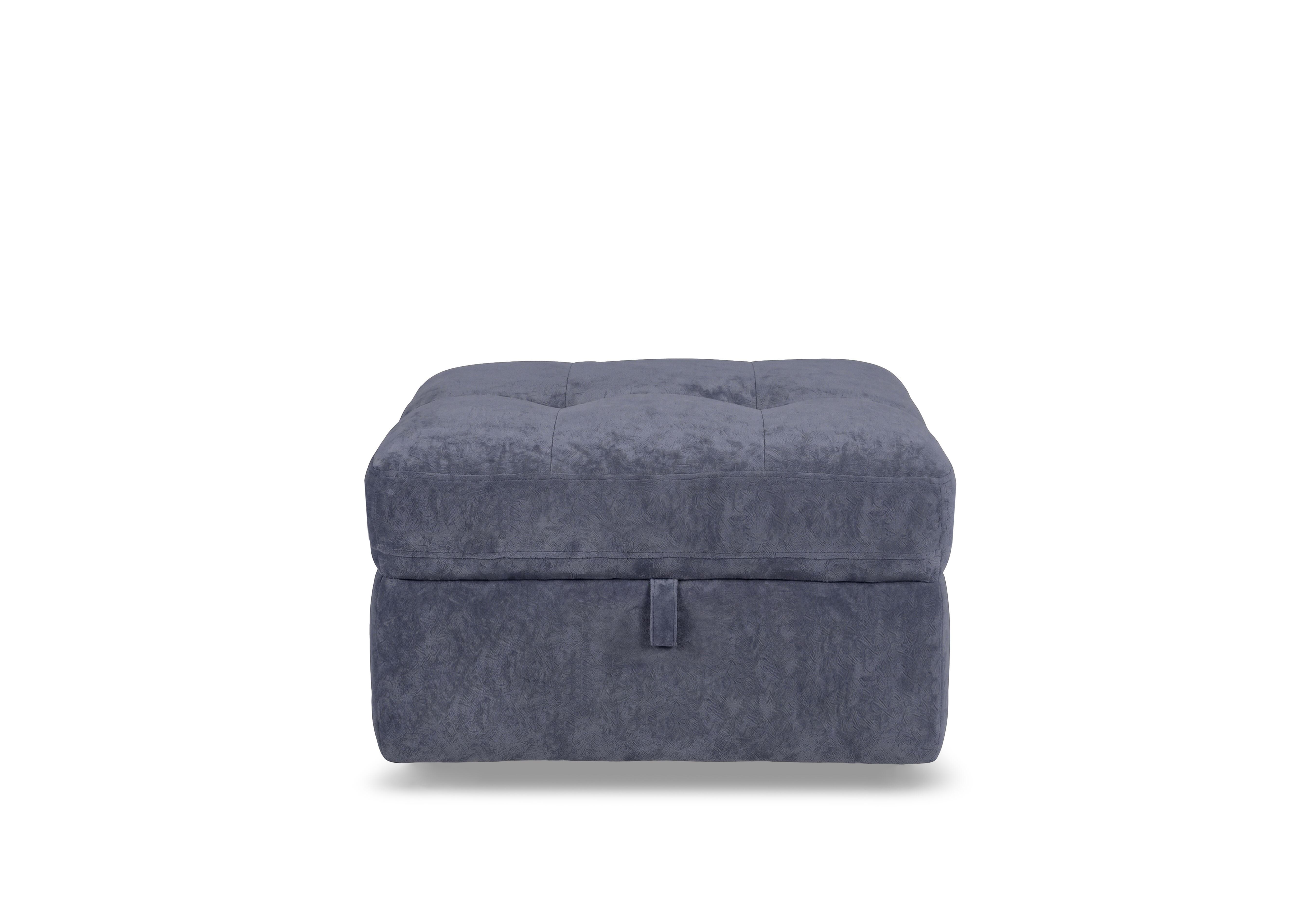 Drift Fabric Storage Footstool in Fab-Dab-R18 Silverish Blue on Furniture Village