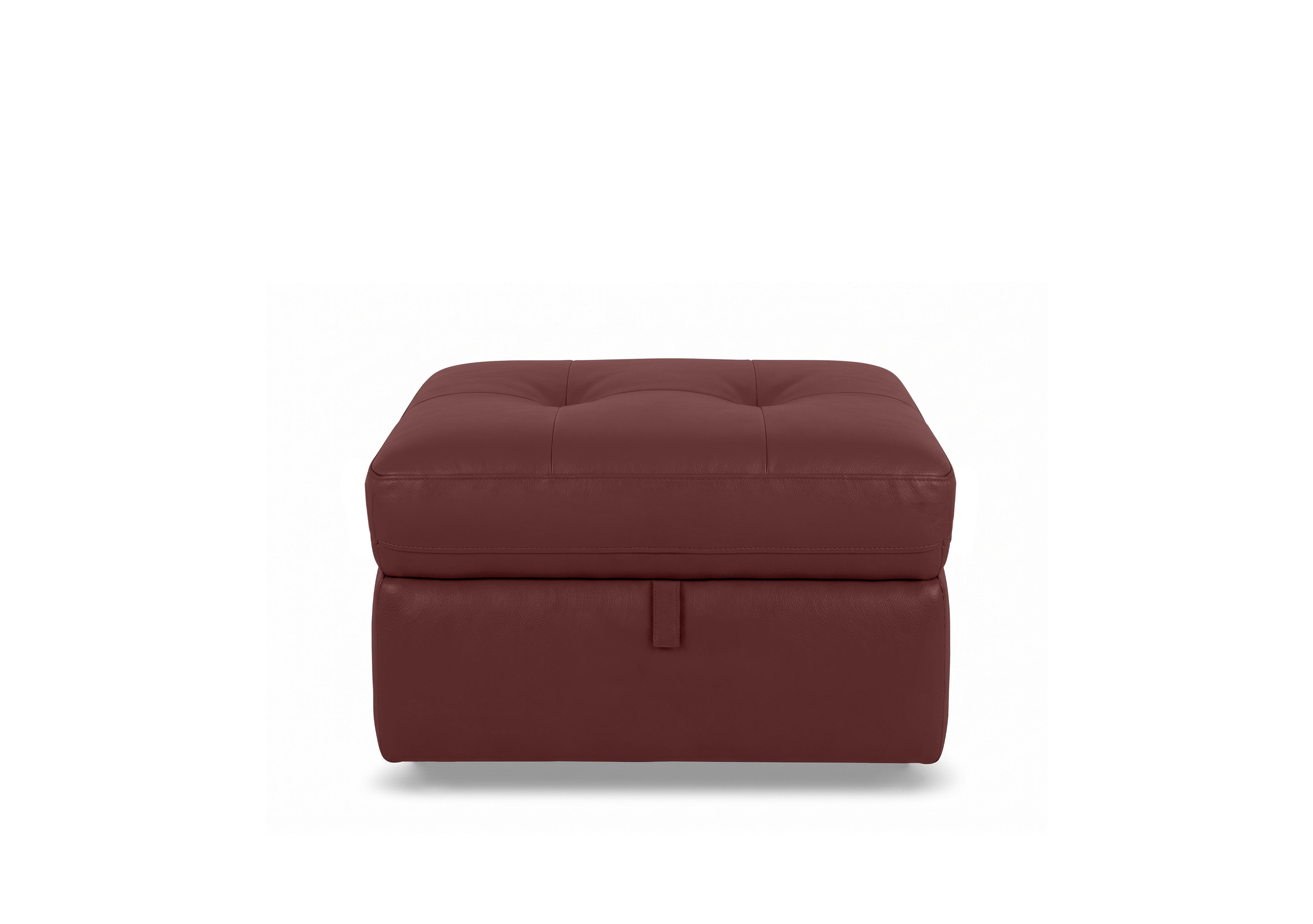 Drift Leather Storage Footstool in Bv-035c Deep Red on Furniture Village