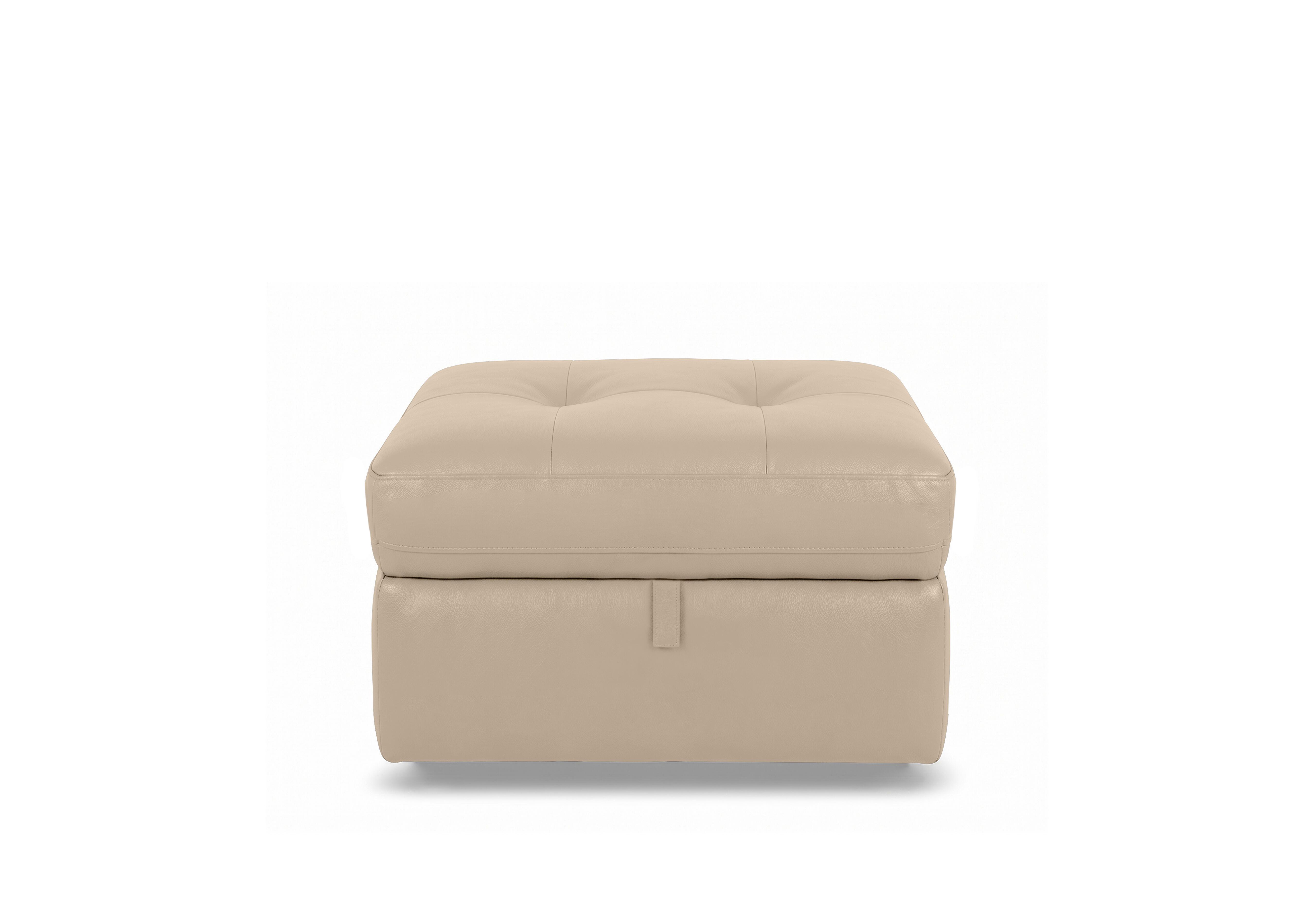Drift Leather Storage Footstool in Bv-039c Pebble on Furniture Village