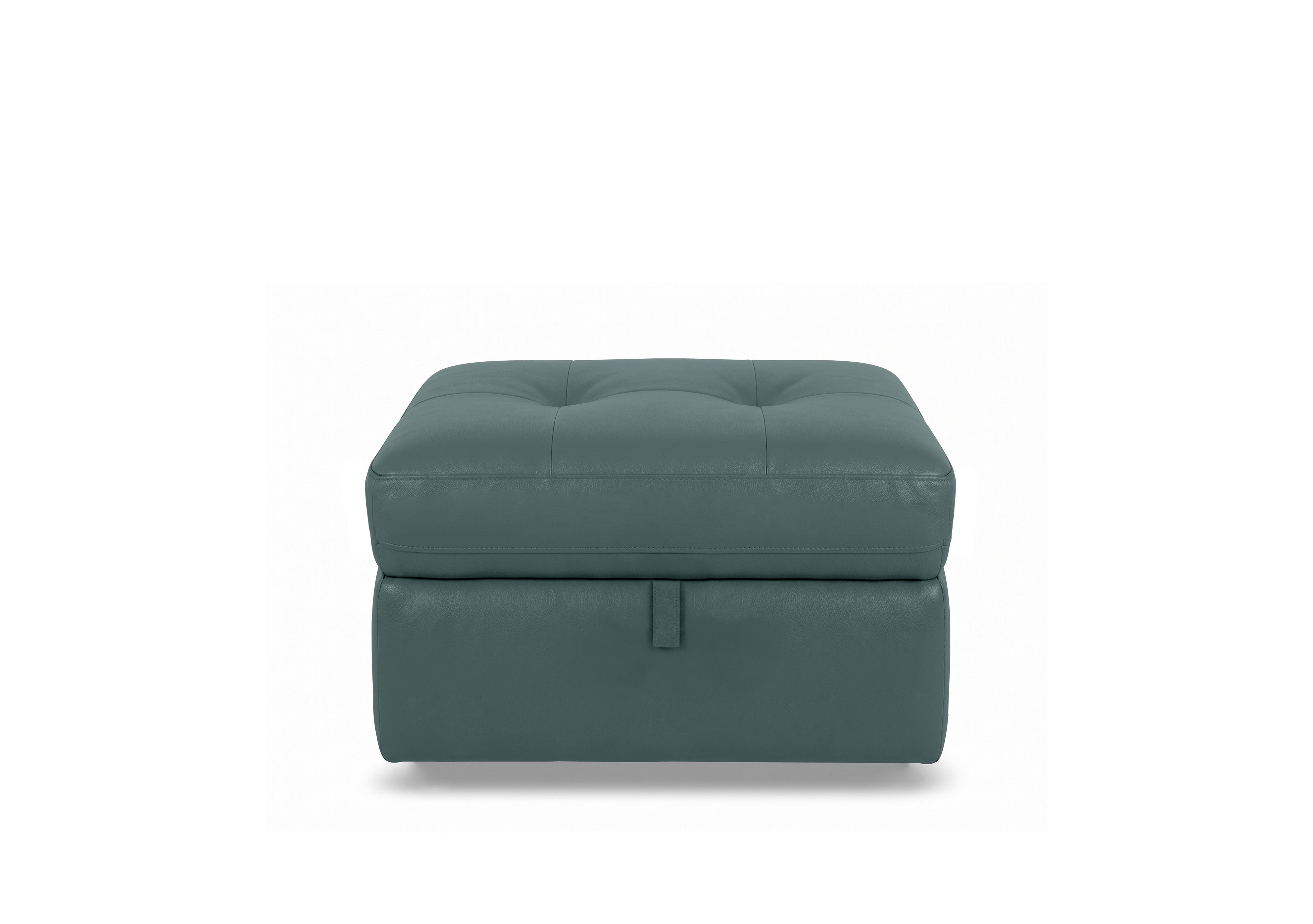 Drift Leather Storage Footstool in Bv-301e Lake Green on Furniture Village