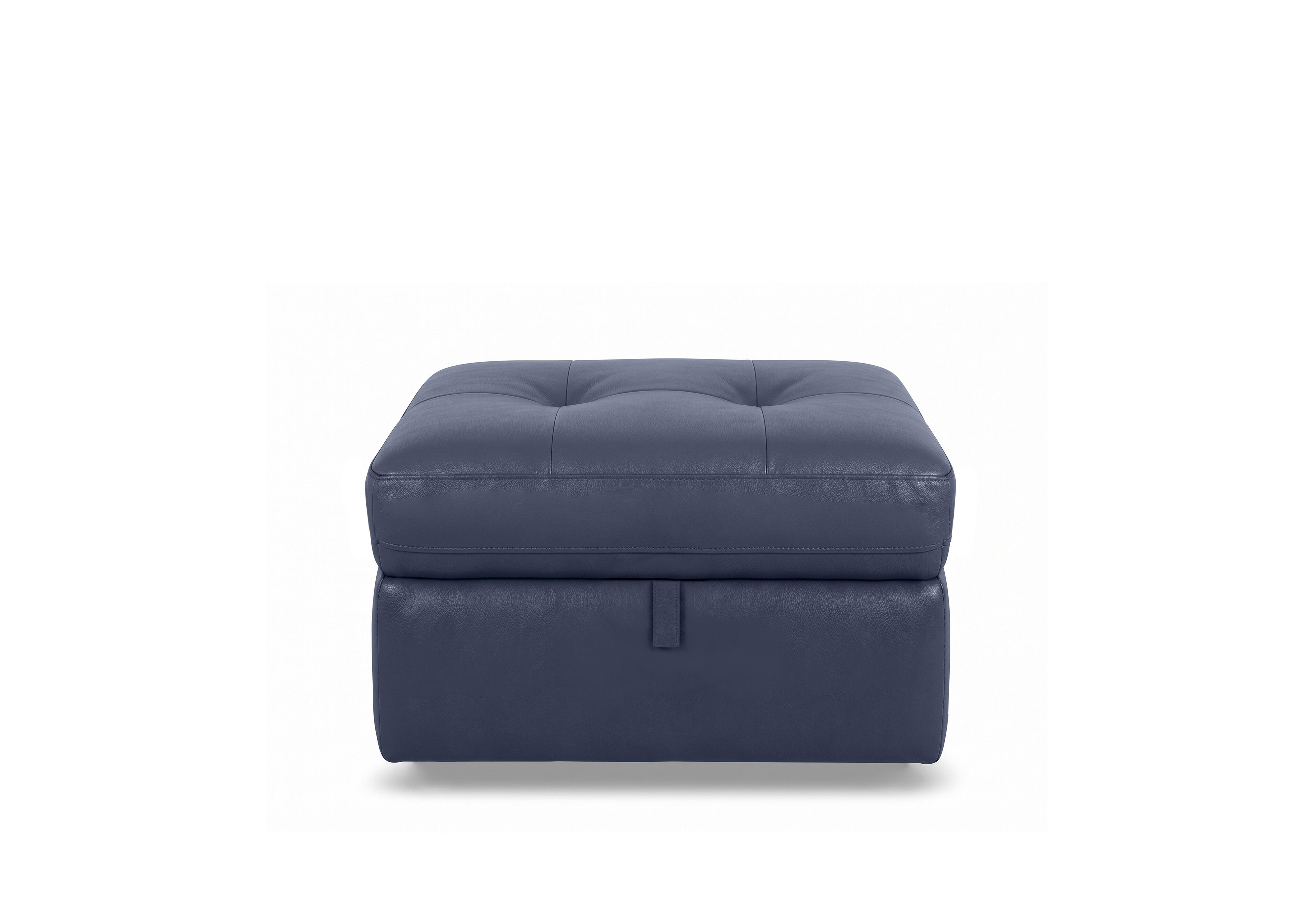 Drift Leather Storage Footstool in Bv-313e Ocean Blue on Furniture Village