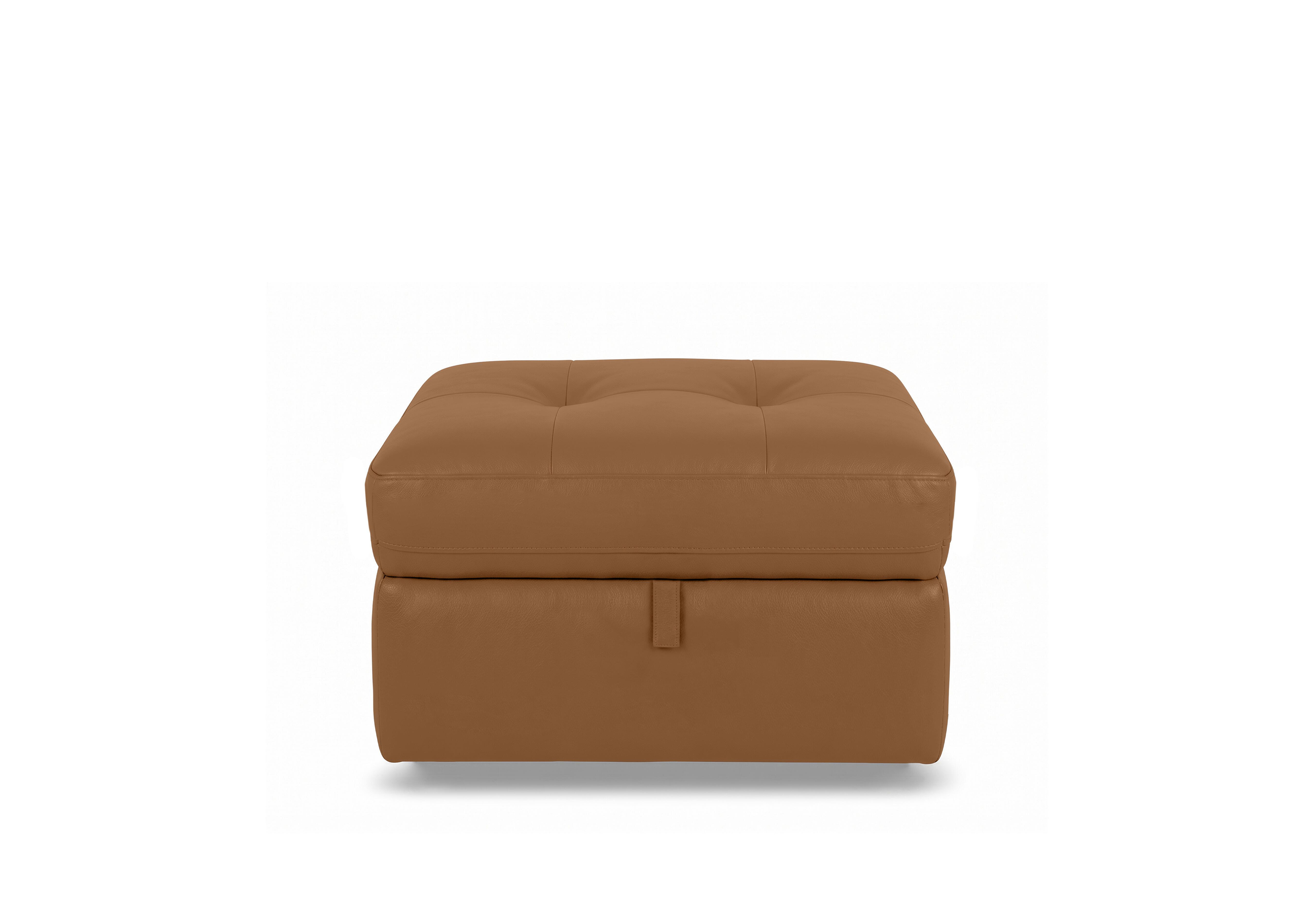 Drift Leather Storage Footstool in Bv-334e Pecan Brown on Furniture Village