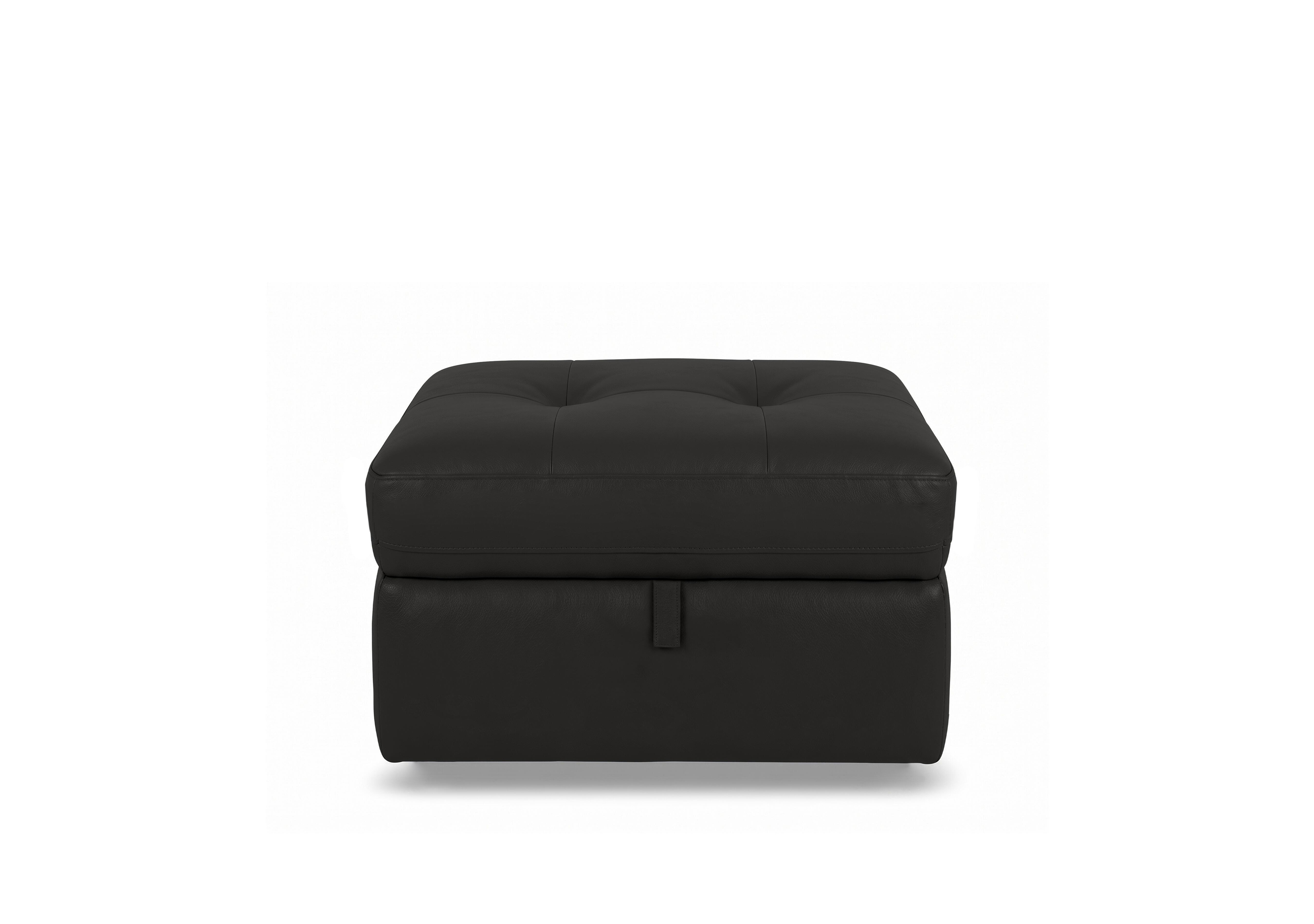 Drift Leather Storage Footstool in Bv-3500 Black on Furniture Village
