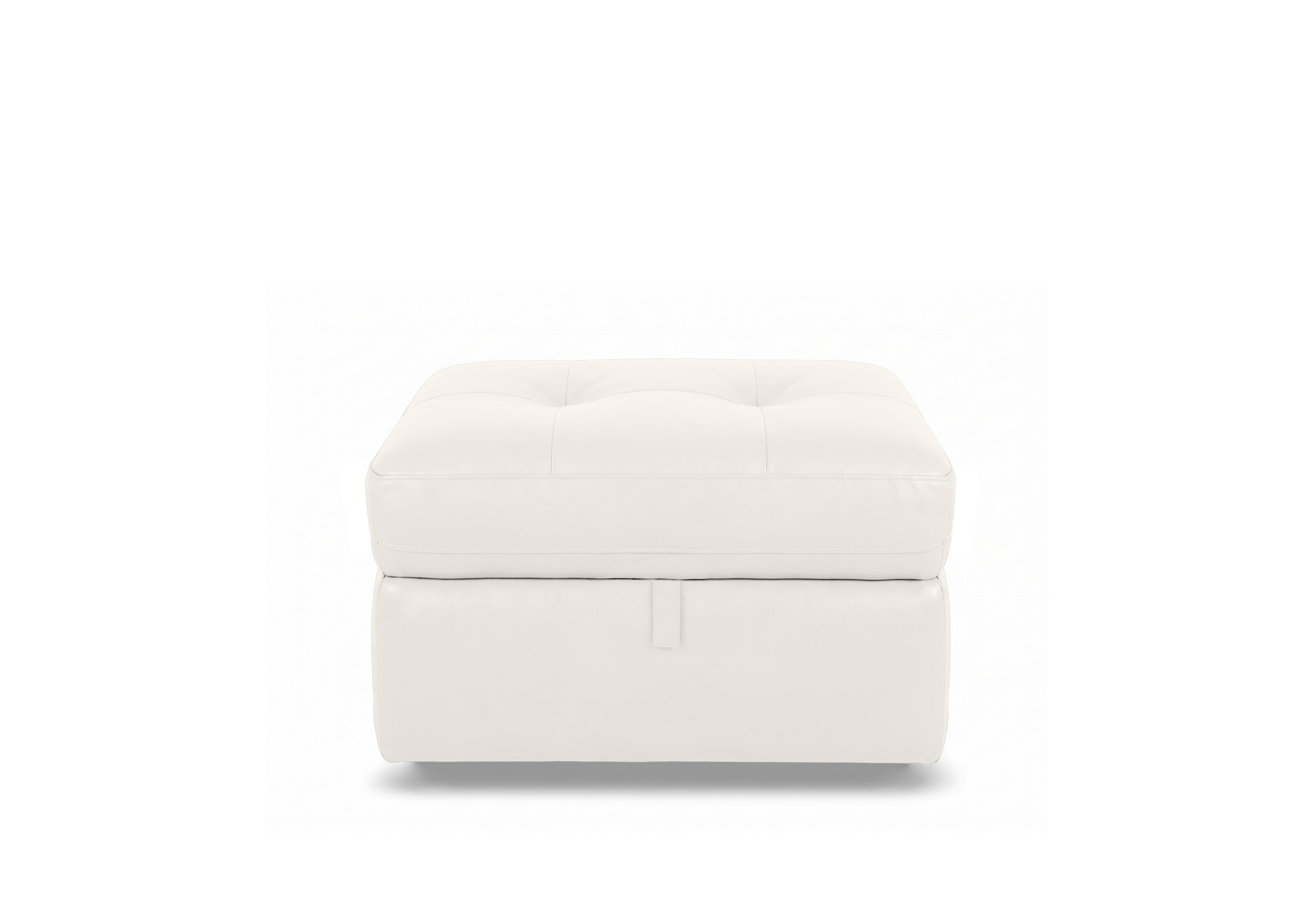 Drift Leather Storage Footstool in Bv-744d Star White on Furniture Village