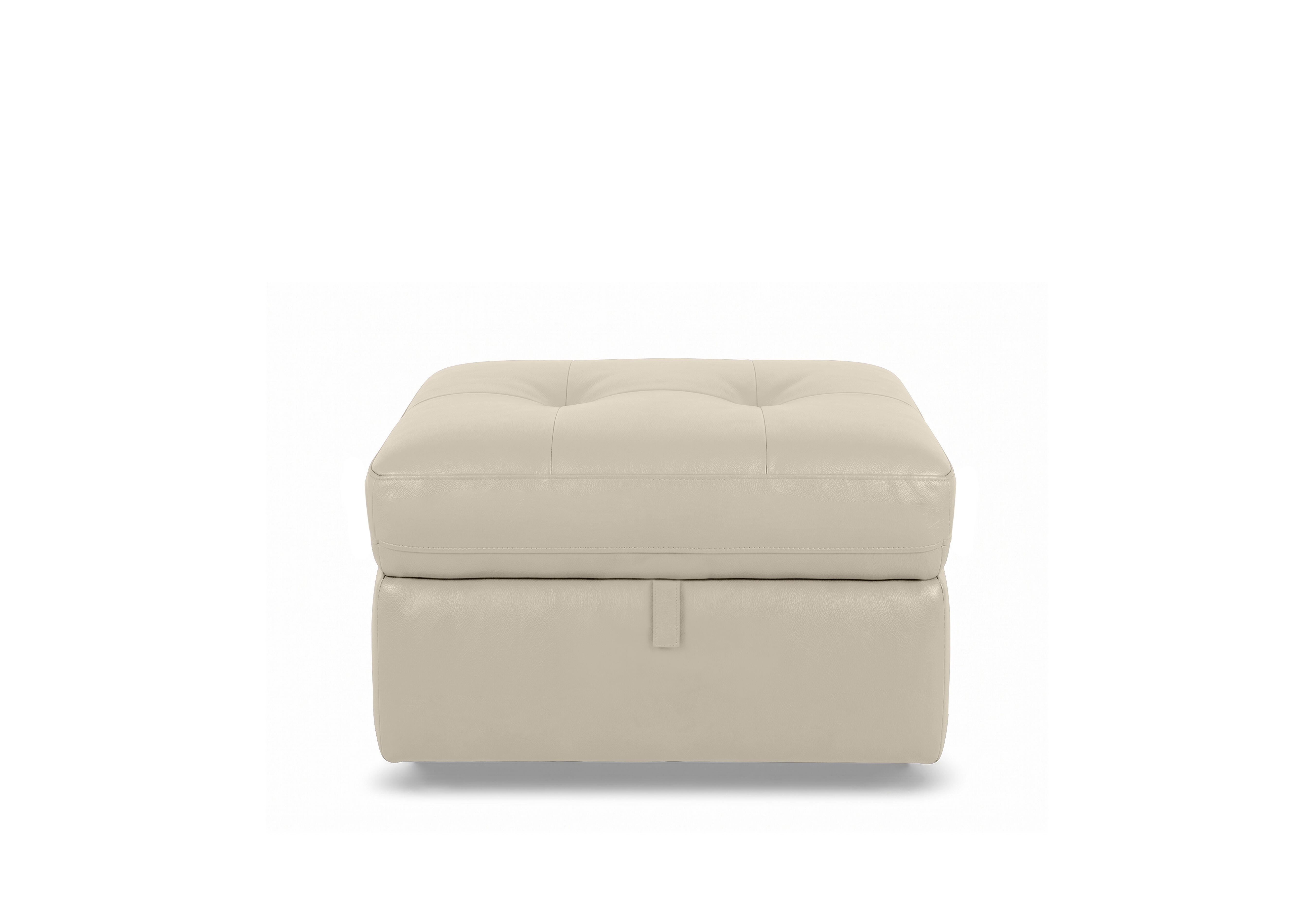 Drift Leather Storage Footstool in Bv-862c Bisque on Furniture Village