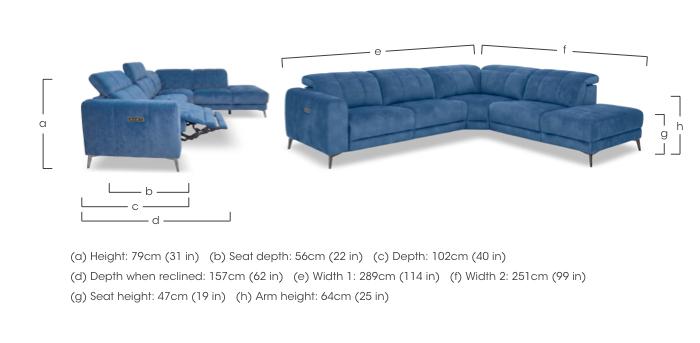 Ezra Fabric Power Recliner Chaise End Corner Sofa with Power Headrests in  on Furniture Village