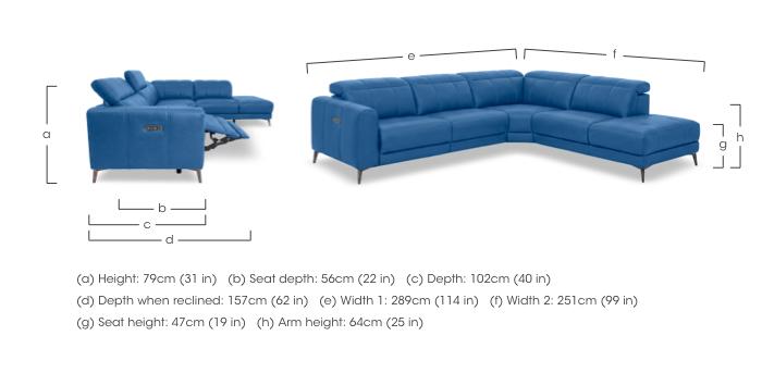 Ezra Leather Power Recliner Chaise End Corner Sofa with Power Headrests in  on Furniture Village