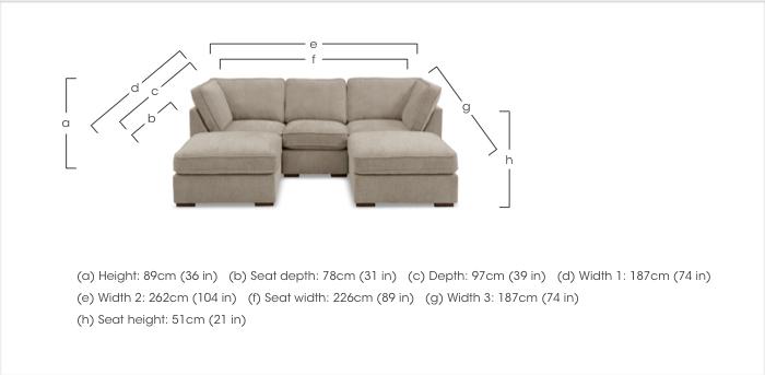 Emilia Small Fabric U-Shaped Sofa in  on Furniture Village