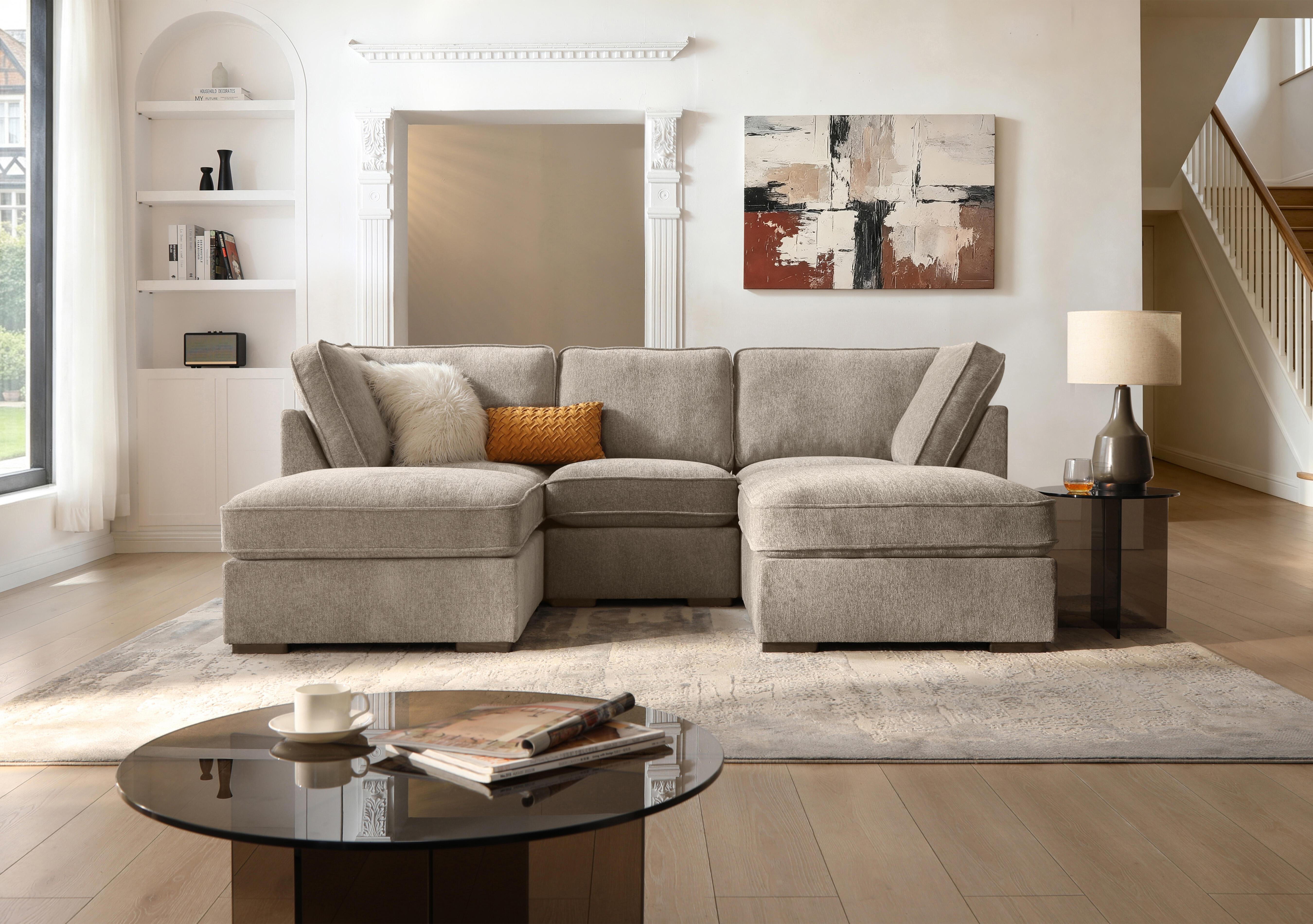 Emilia Small Fabric U-Shaped Sofa in  on Furniture Village