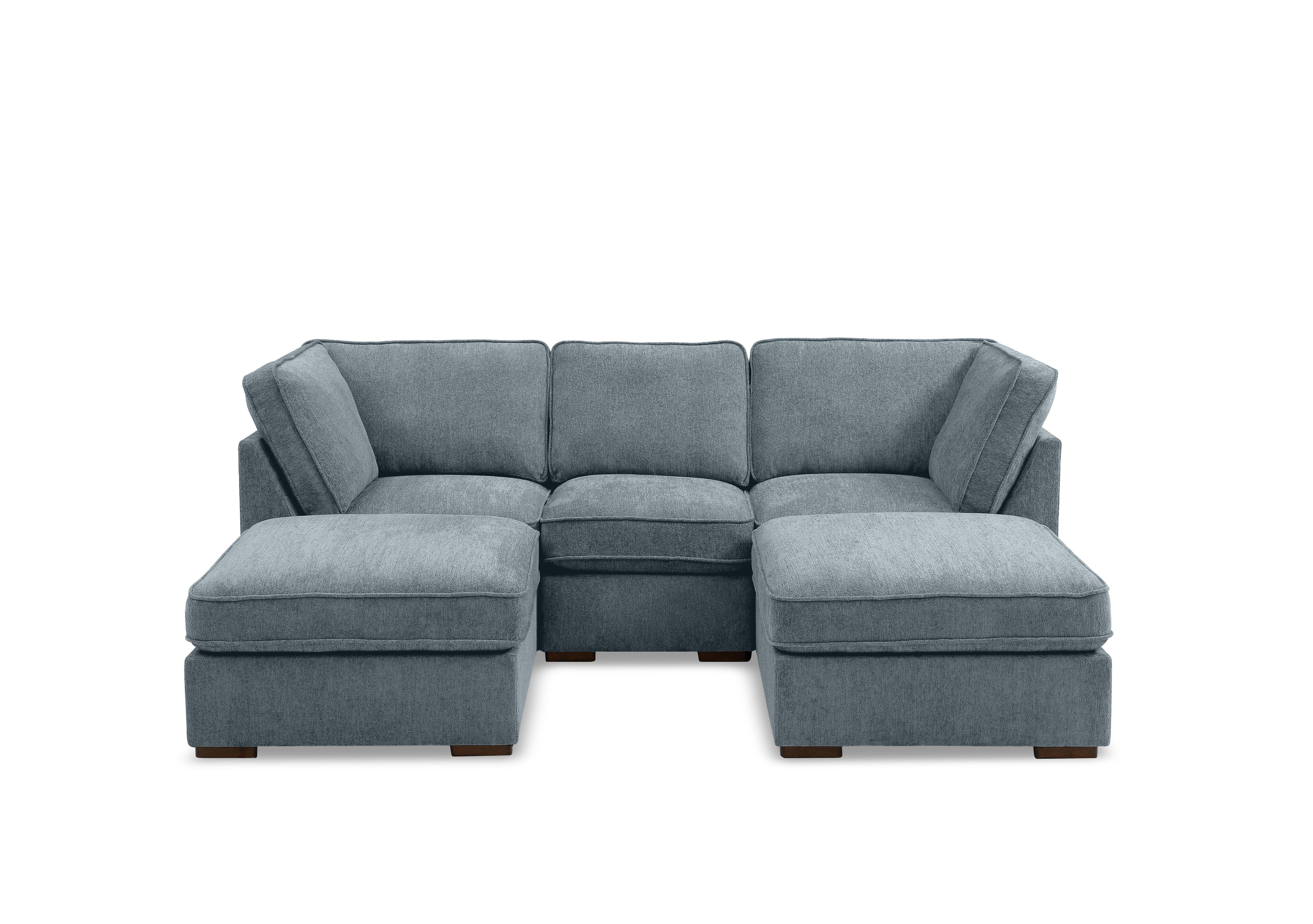 Emilia Small Fabric U-Shaped Sofa in Raven Dolphin on Furniture Village