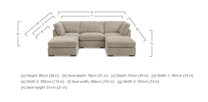 Emilia Standard Fabric U-Shaped Sofa in  on Furniture Village