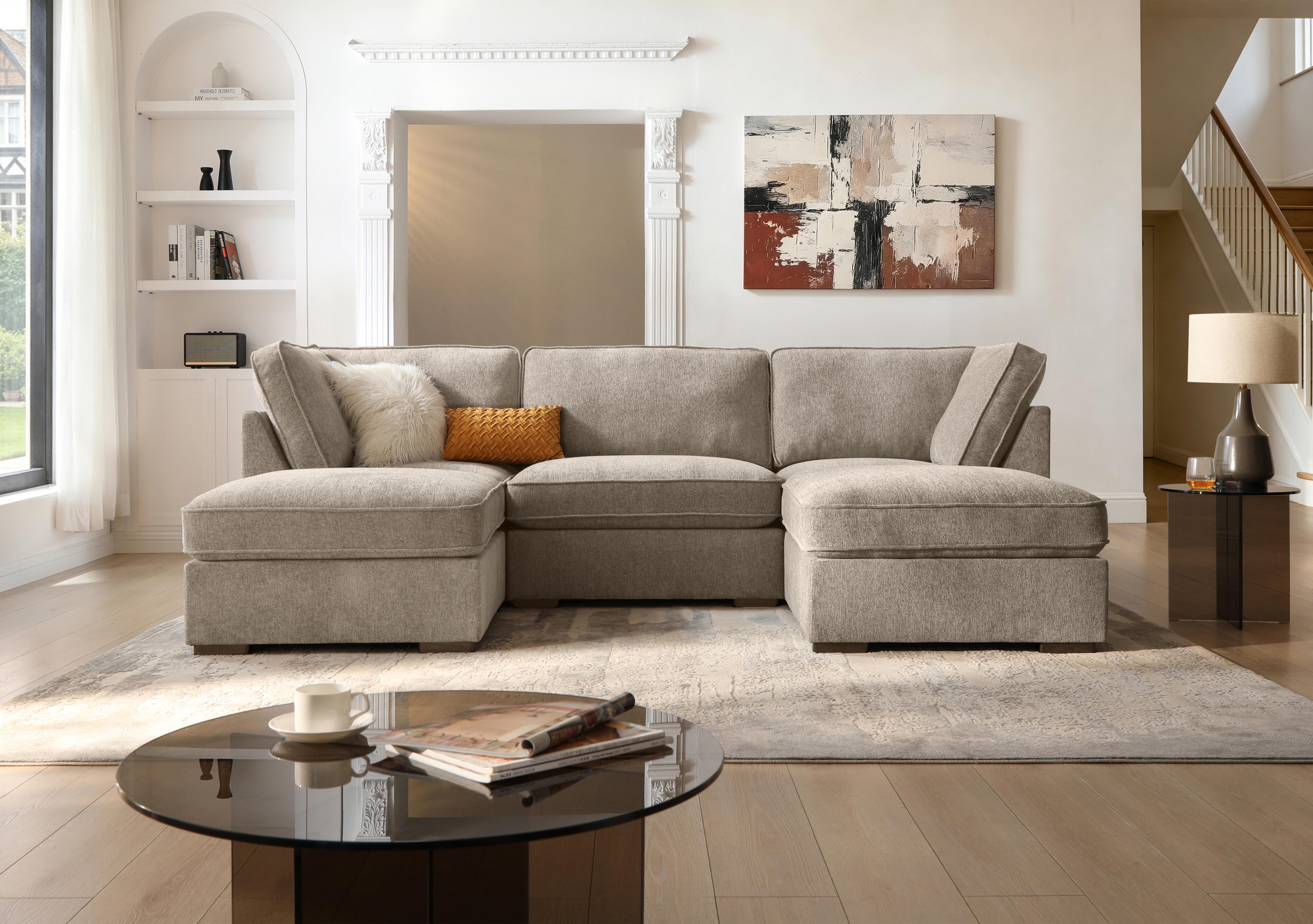 Emilia Standard Fabric U-Shaped Sofa in  on Furniture Village