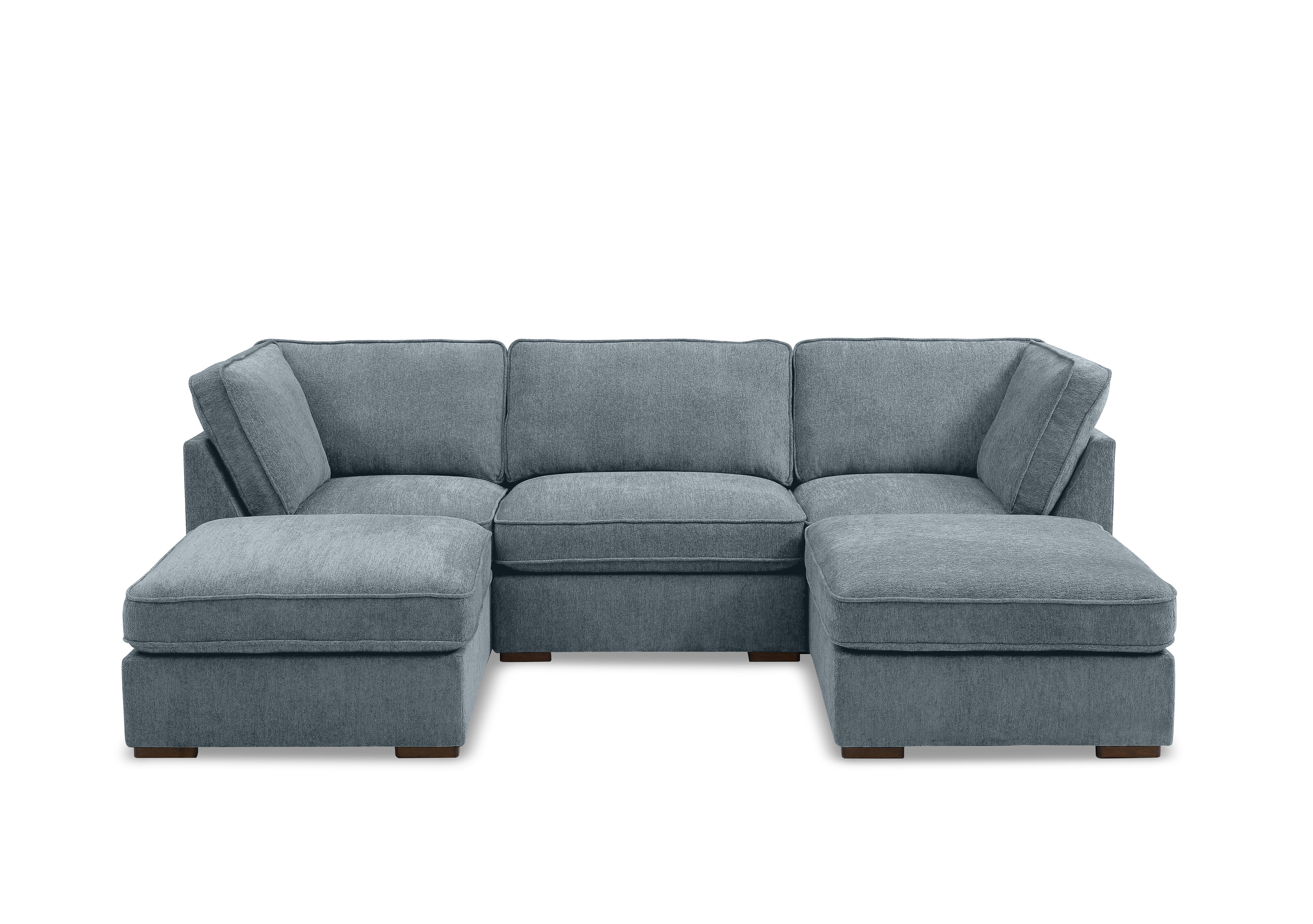 Emilia Standard Fabric U-Shaped Sofa in Raven Dolphin on Furniture Village