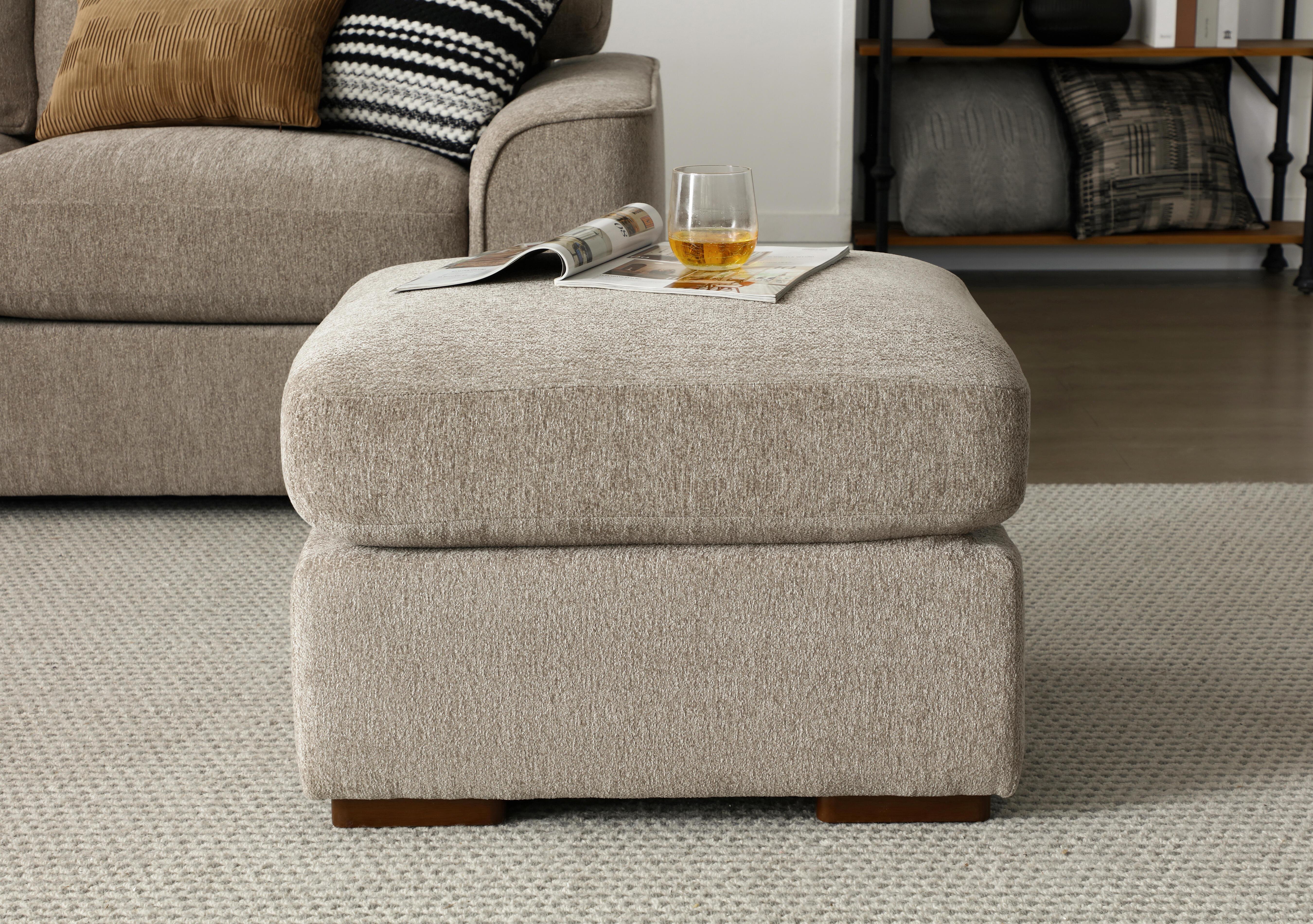 Emilia Rectangular Fabric Footstool in  on Furniture Village