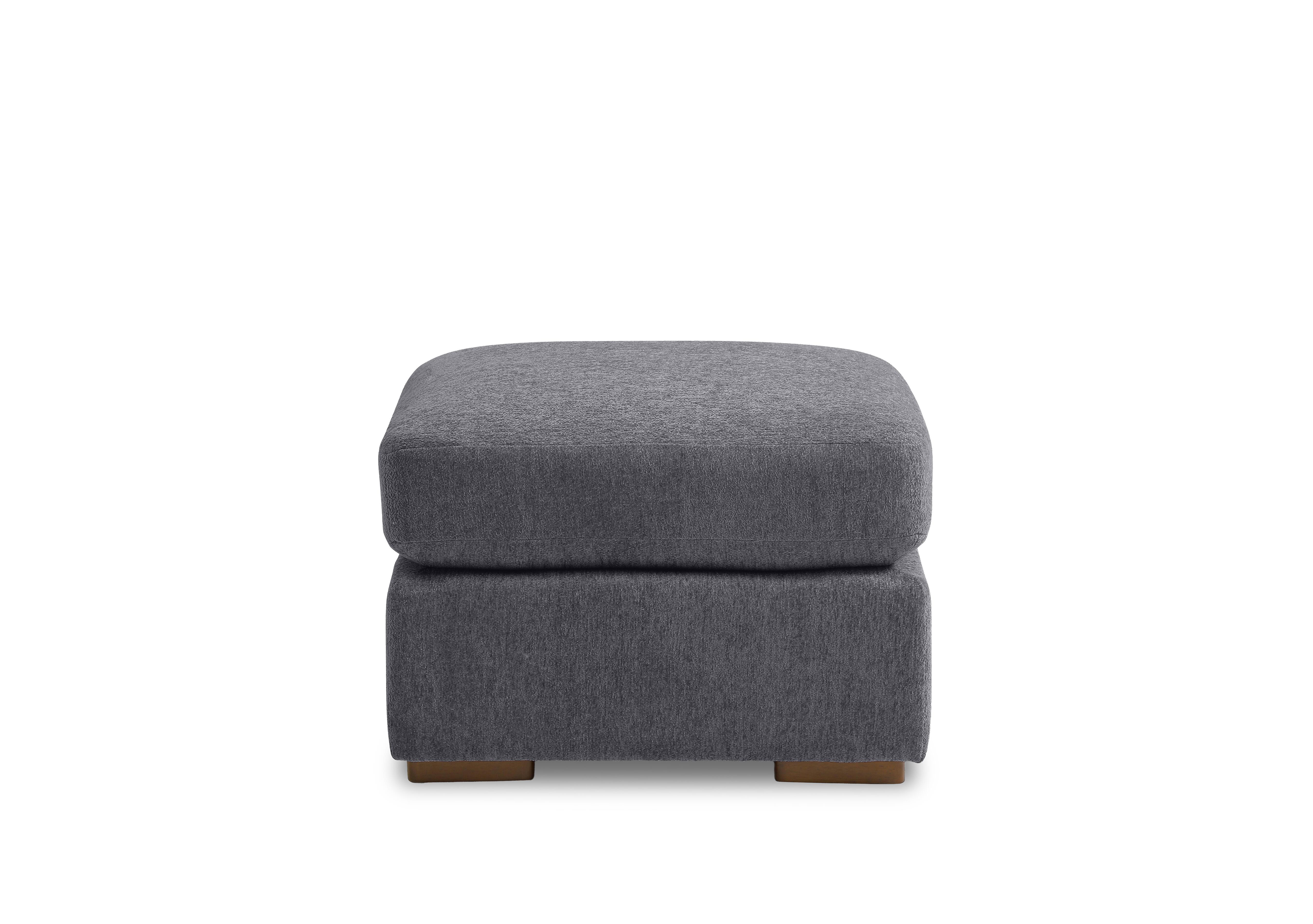 Emilia Rectangular Fabric Footstool in Raven Charcoal on Furniture Village