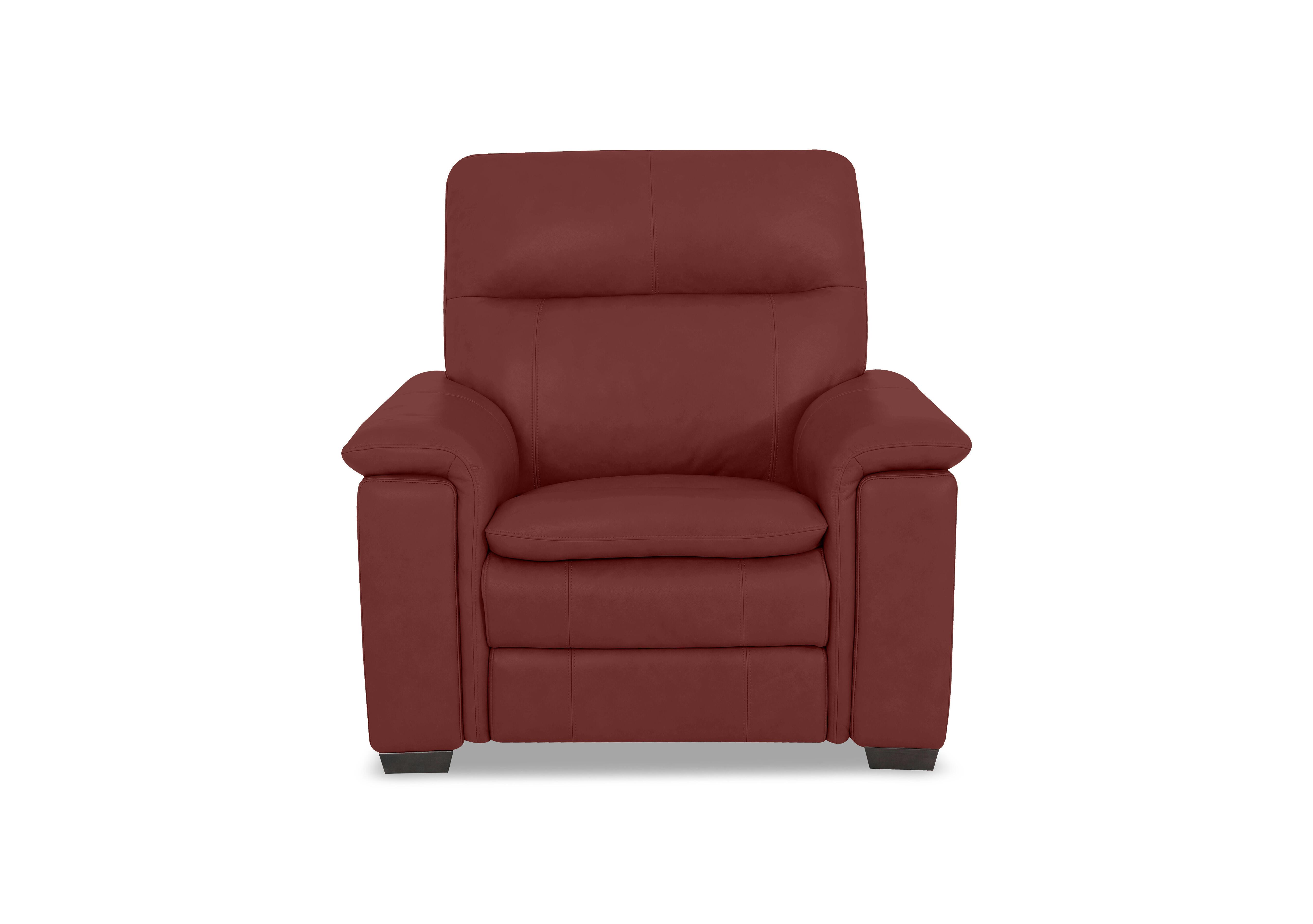 Recharge Leather Armchair in Bv-035c Deep Red on Furniture Village