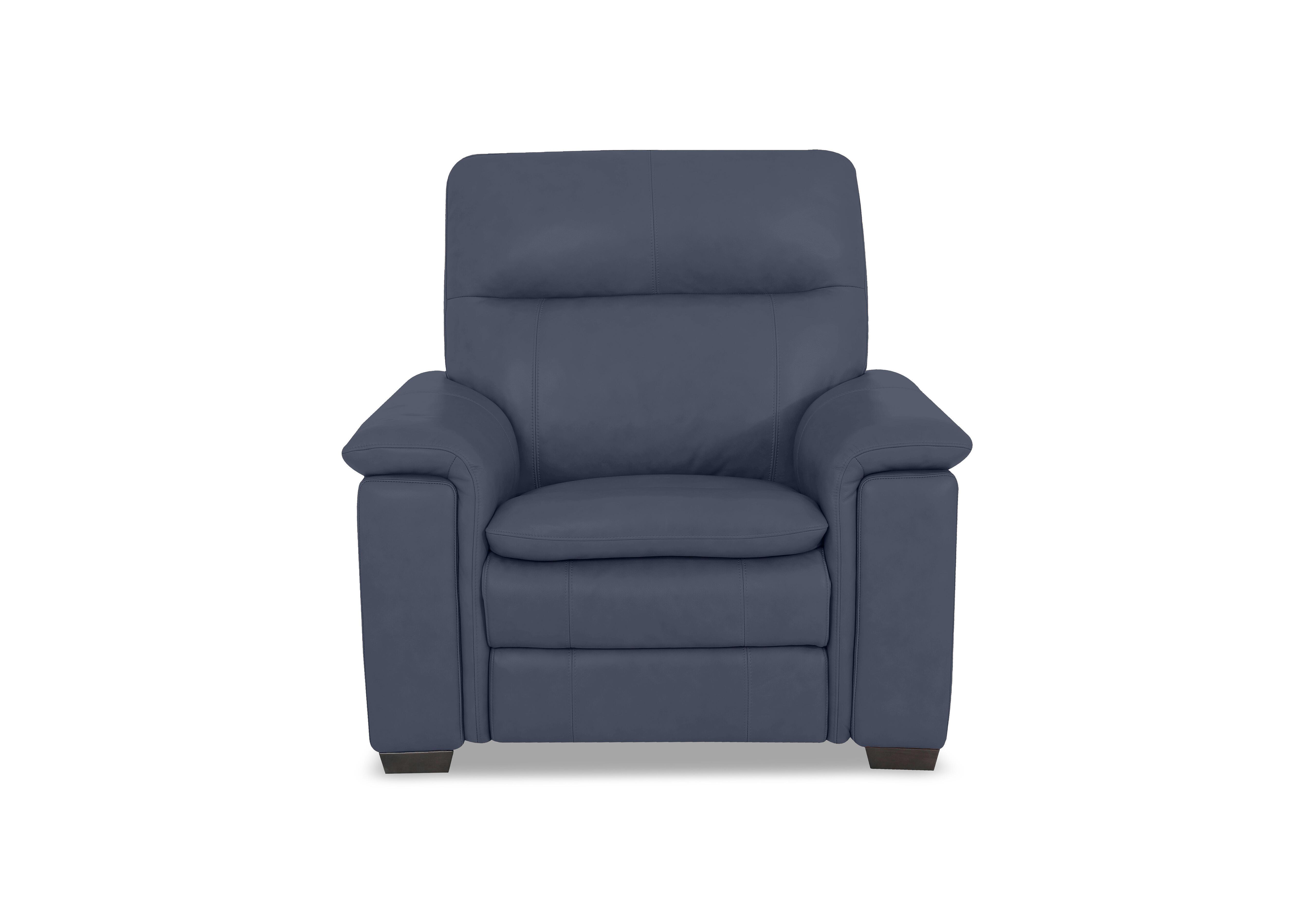 Recharge Leather Armchair in Bv-313e Ocean Blue on Furniture Village