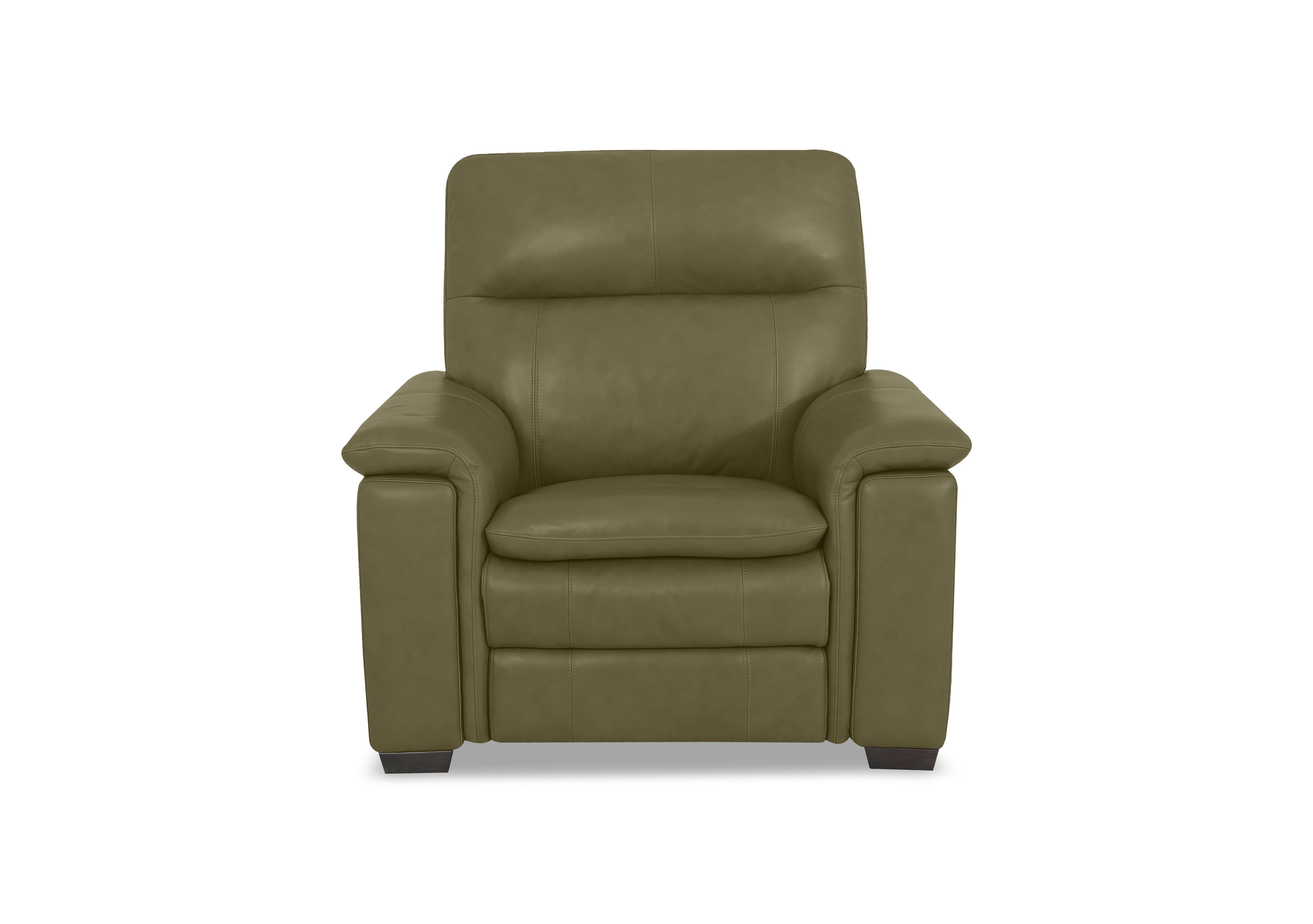 Recharge Leather Armchair in Ca-699e Olive Green on Furniture Village