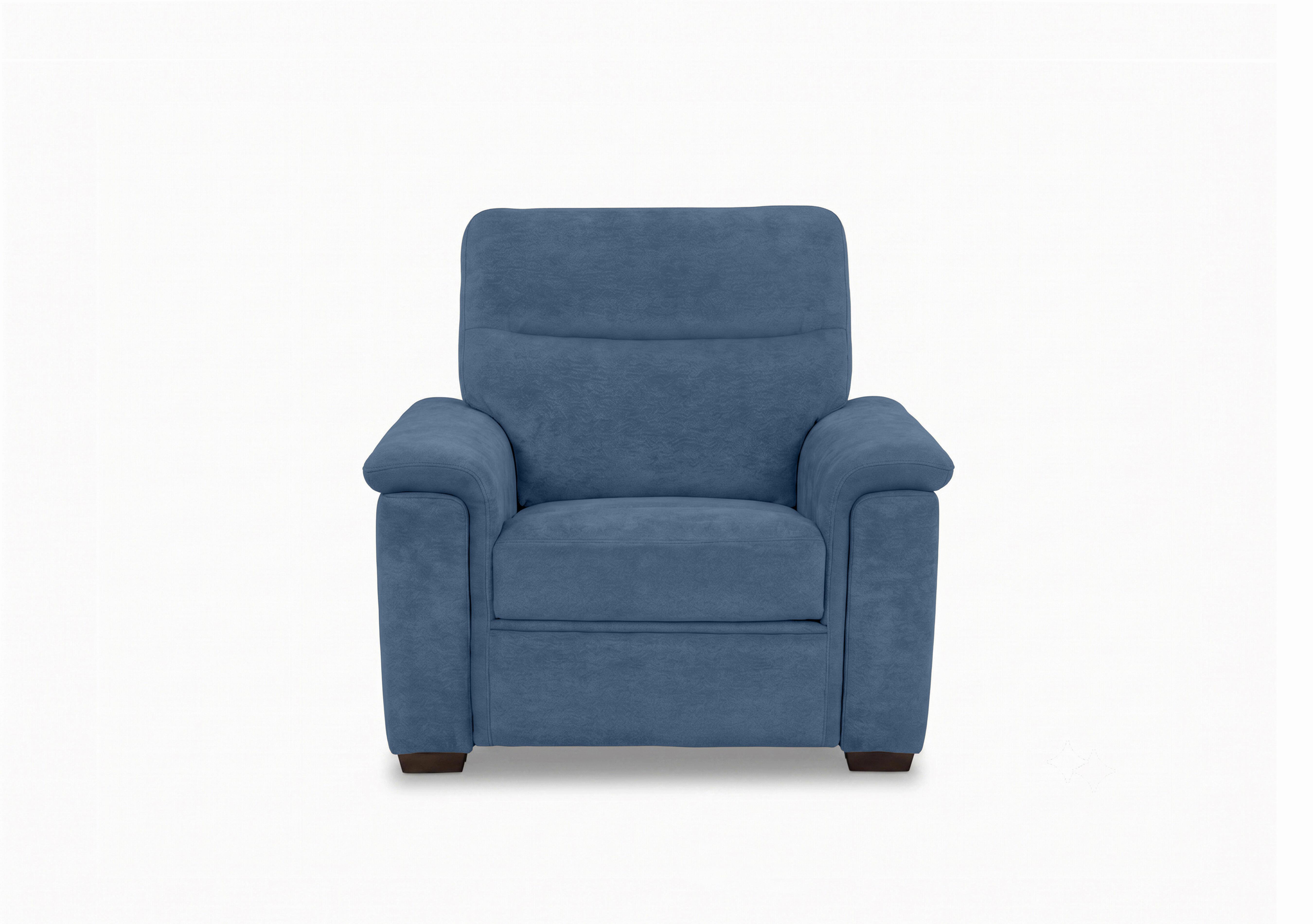 Recharge Fabric Power Recliner Armchair with Power Headrest in Fab-Dab-R18 Silverish Blue on Furniture Village