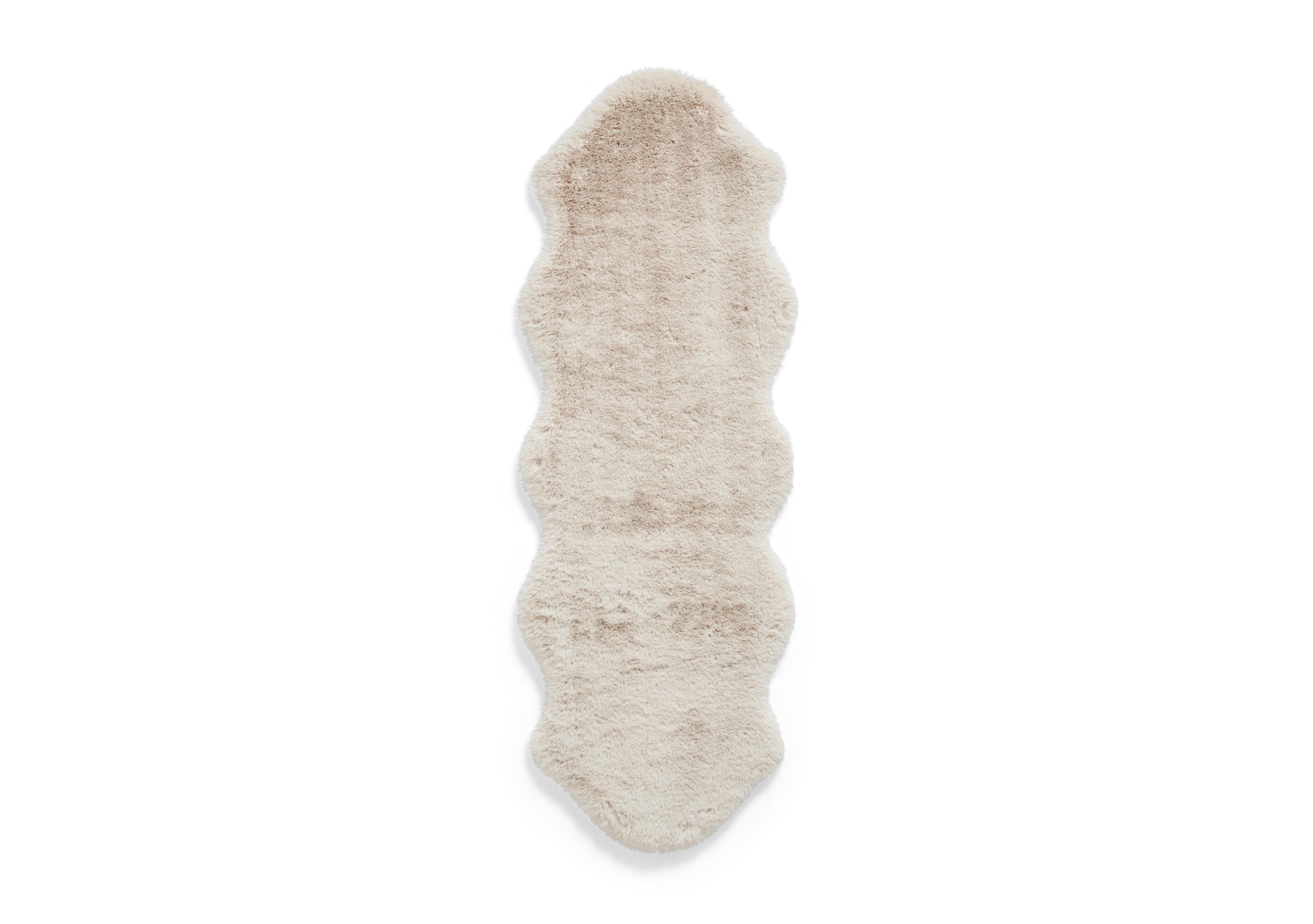 Teddy Double Sheepskin Rug in Beige on Furniture Village
