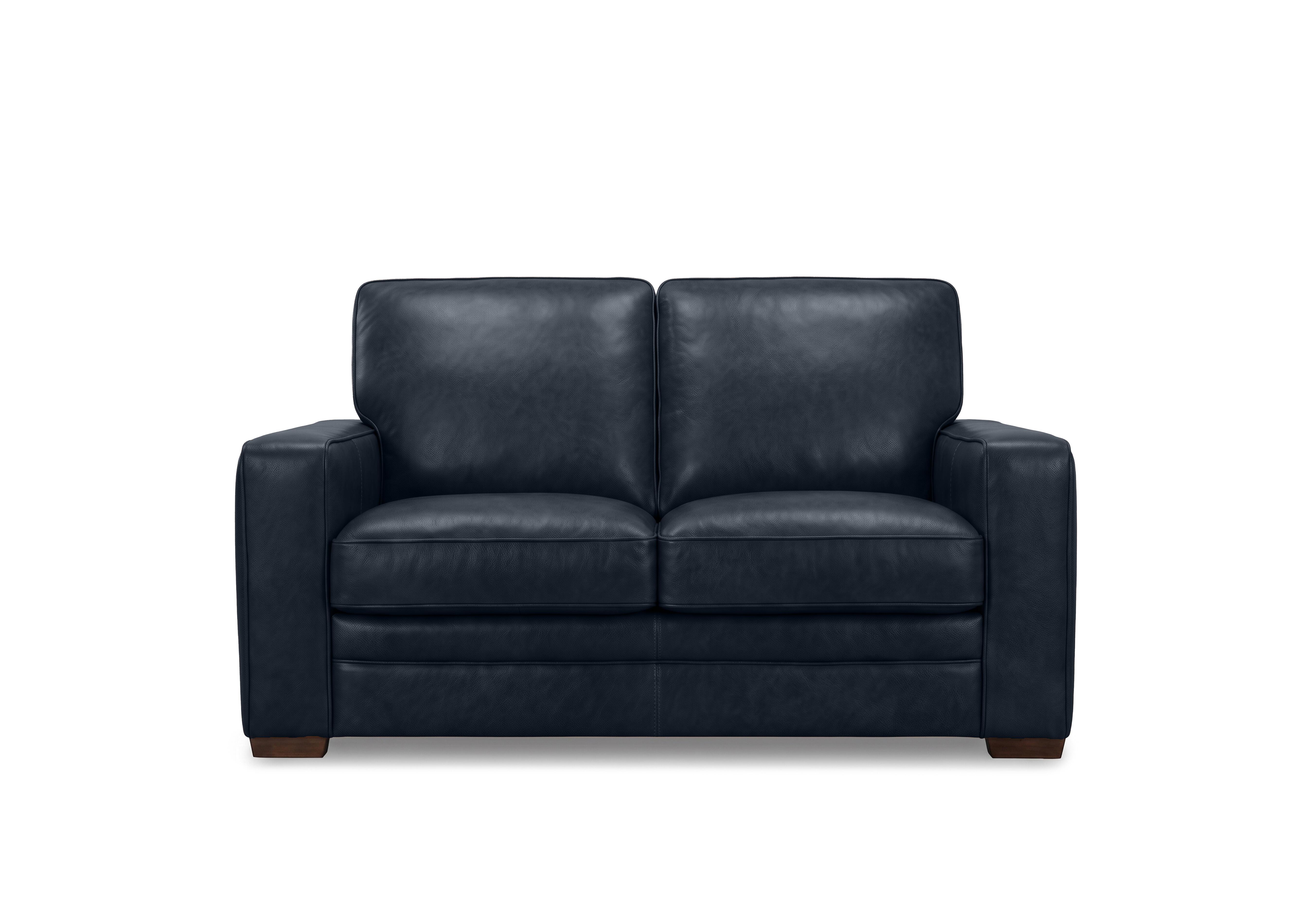 Aspen 2 Seater Leather Sofa in Navy M4413 on Furniture Village