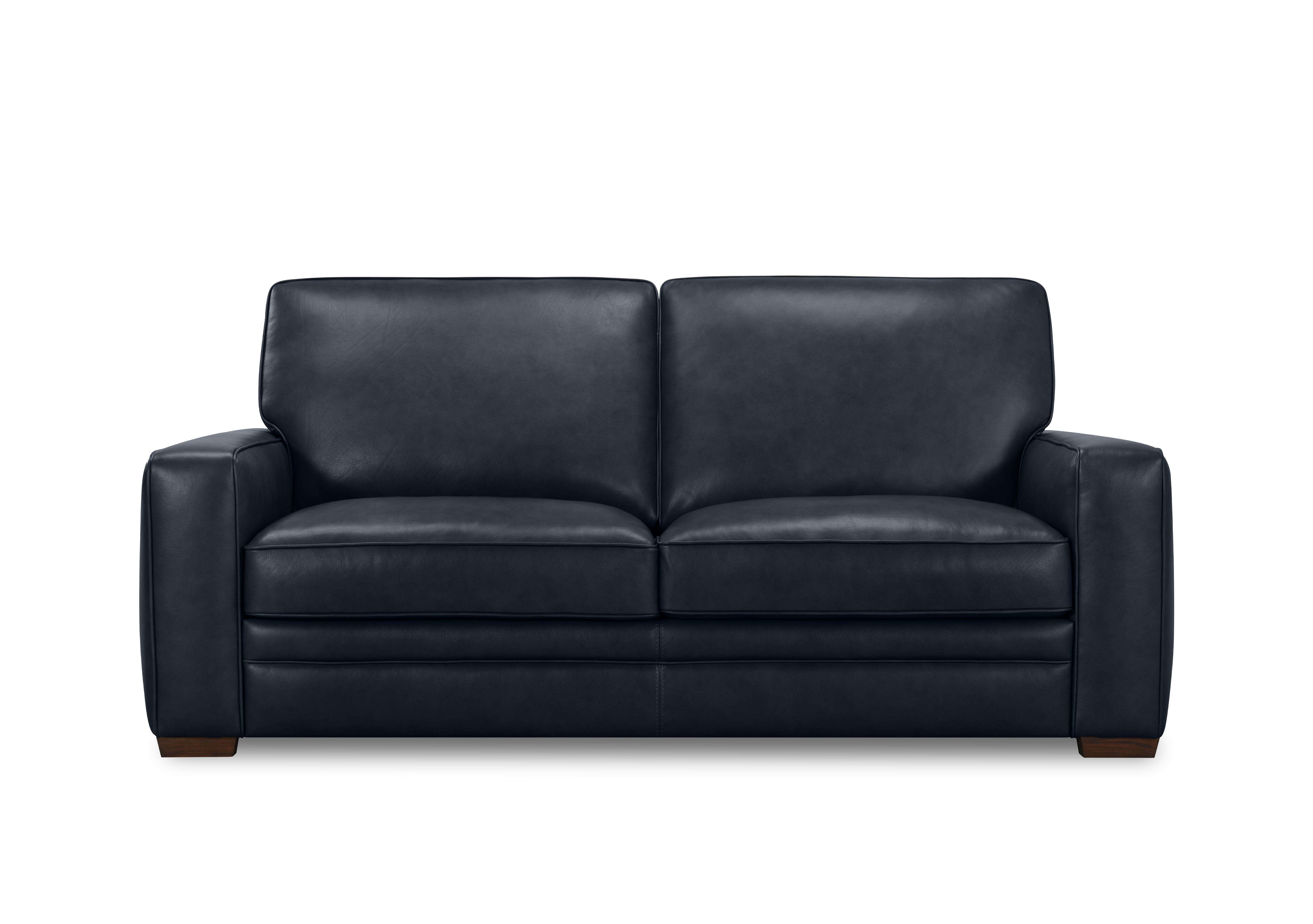 Aspen 3 Seater Leather Sofa in Navy M4413 on Furniture Village